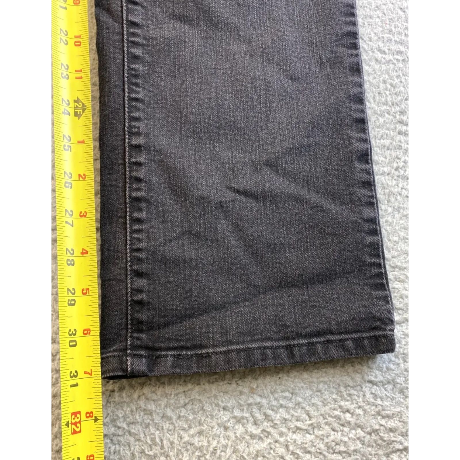 Vintage LEVI'S 505 Black Skinny Jeans Womens 30 Regular Stretch Mid Rise 31in Solid Stars Size 30" / US 8 / IT 44 - 6 Thumbnail