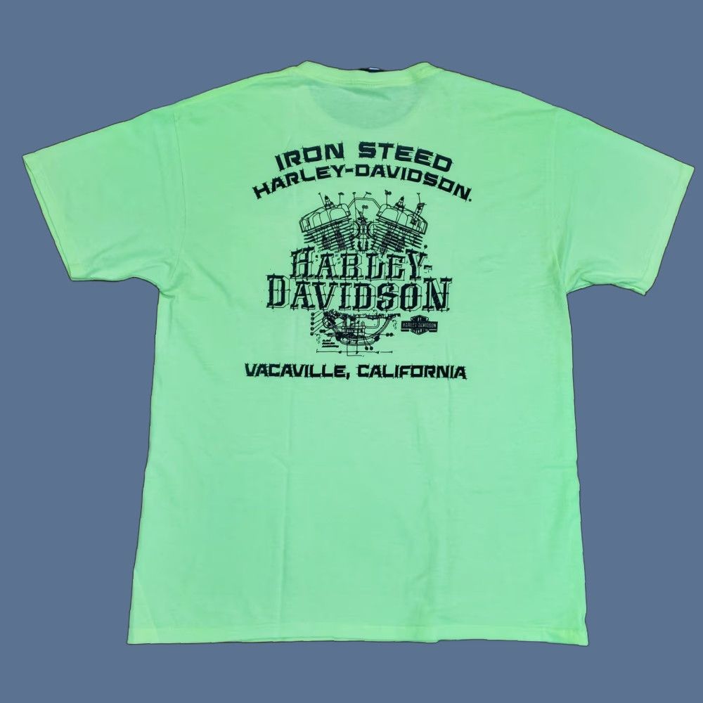 Harley Davidson Harley-Davidson Shirt Mens Large Green Iron Steed Vacaville CA Graphic Shirt Size US L / EU 52-54 / 3 - 1 Thumbnail