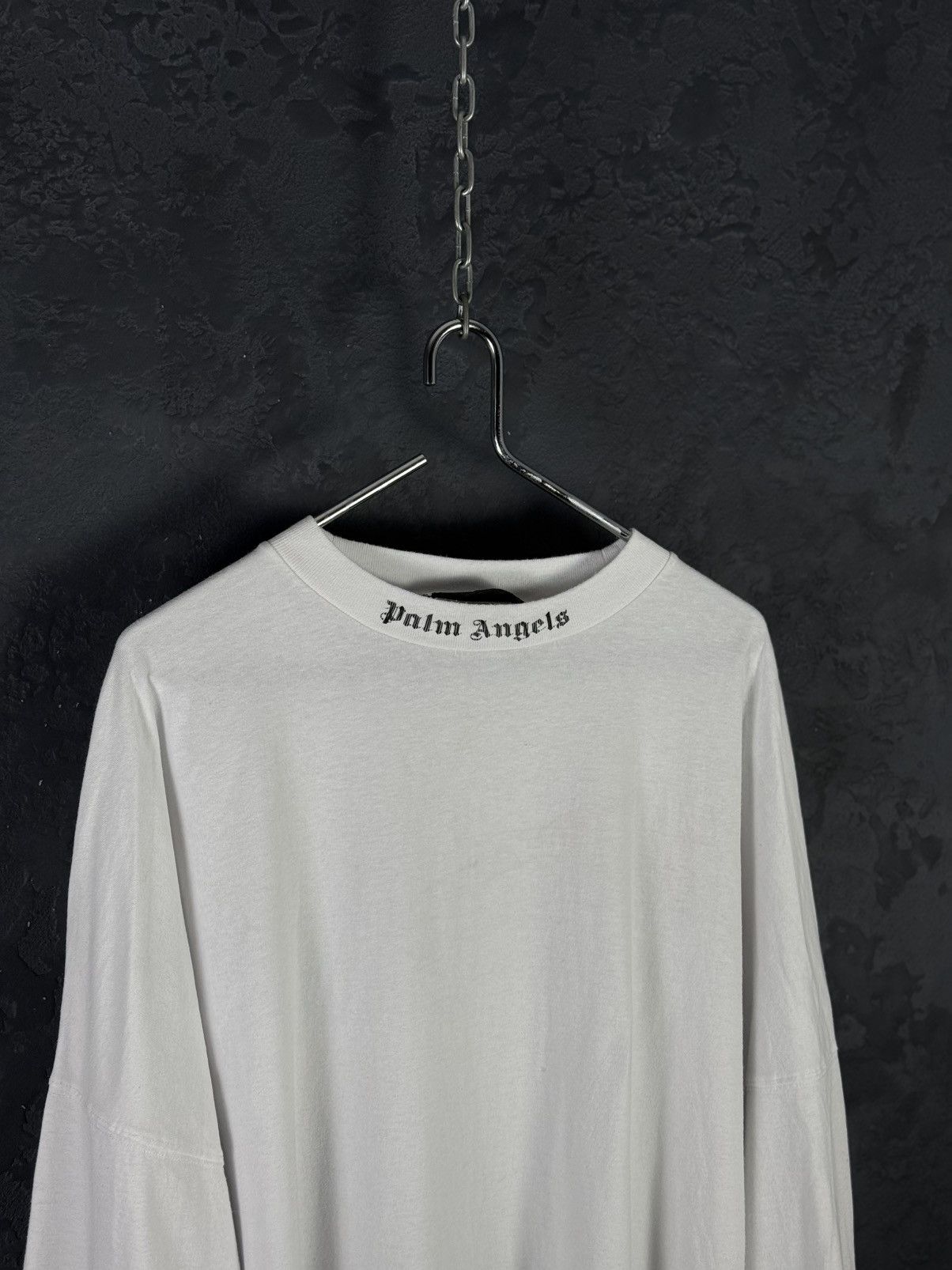 Palm Angels Palm Angels Doubled Logo Oversized Long Sleeve Shirt Size US XL / EU 56 / 4 - 6 Thumbnail