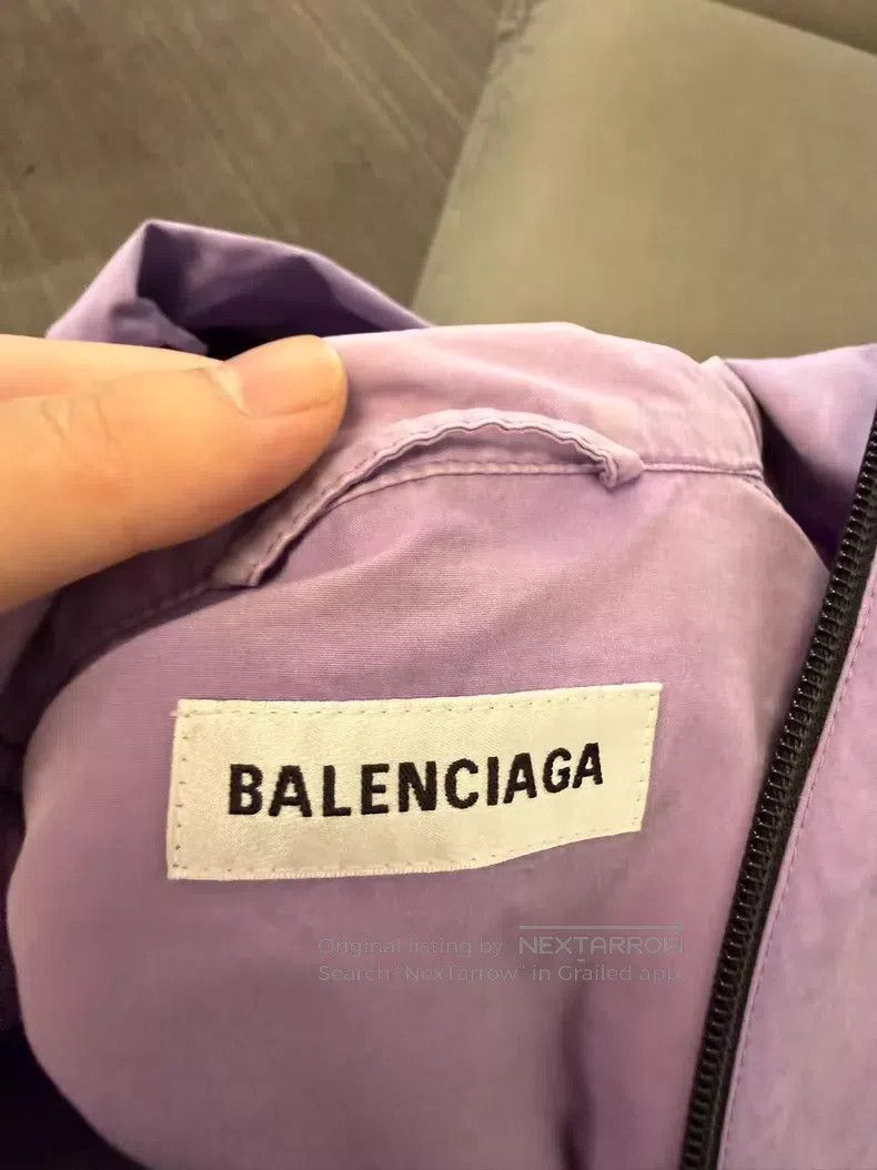 Balenciaga Balenciaga Eggplant Purple Letter Patchwork Zip Windbreake Size XS / US 0-2 / IT 36-38 - 3 Thumbnail