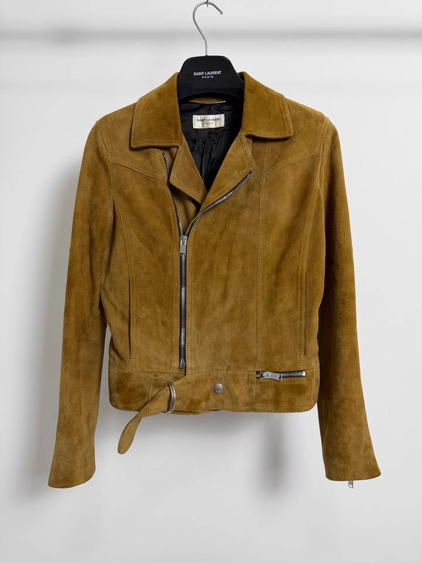 Saint Laurent Paris SLP 16ss Suede Biker Jacket F36 Size XS / US 0-2 / IT 36-38 - 1 Thumbnail