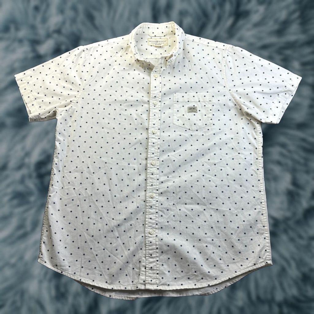 Vintage VINTAGE Denim & Supply Ralph Lauren Shirt Mens Large White Stars All Over Print Size US L / EU 52-54 / 3 - 1 Thumbnail