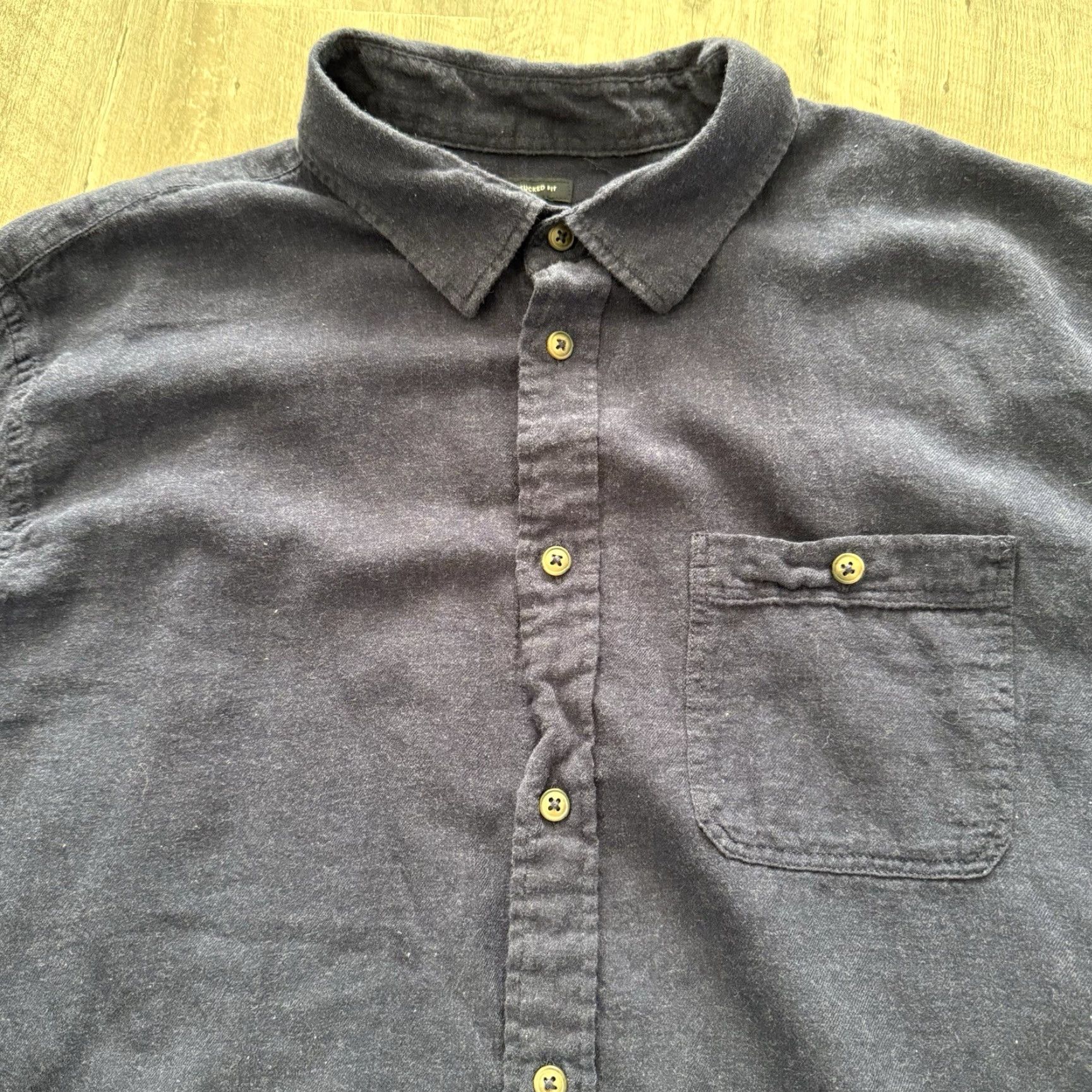Gap GAP Untucked Fit Shirt Mens XL Blue Button Up Long Sleeve Brushed Cotton Size US XL / EU 56 / 4 - 3 Thumbnail
