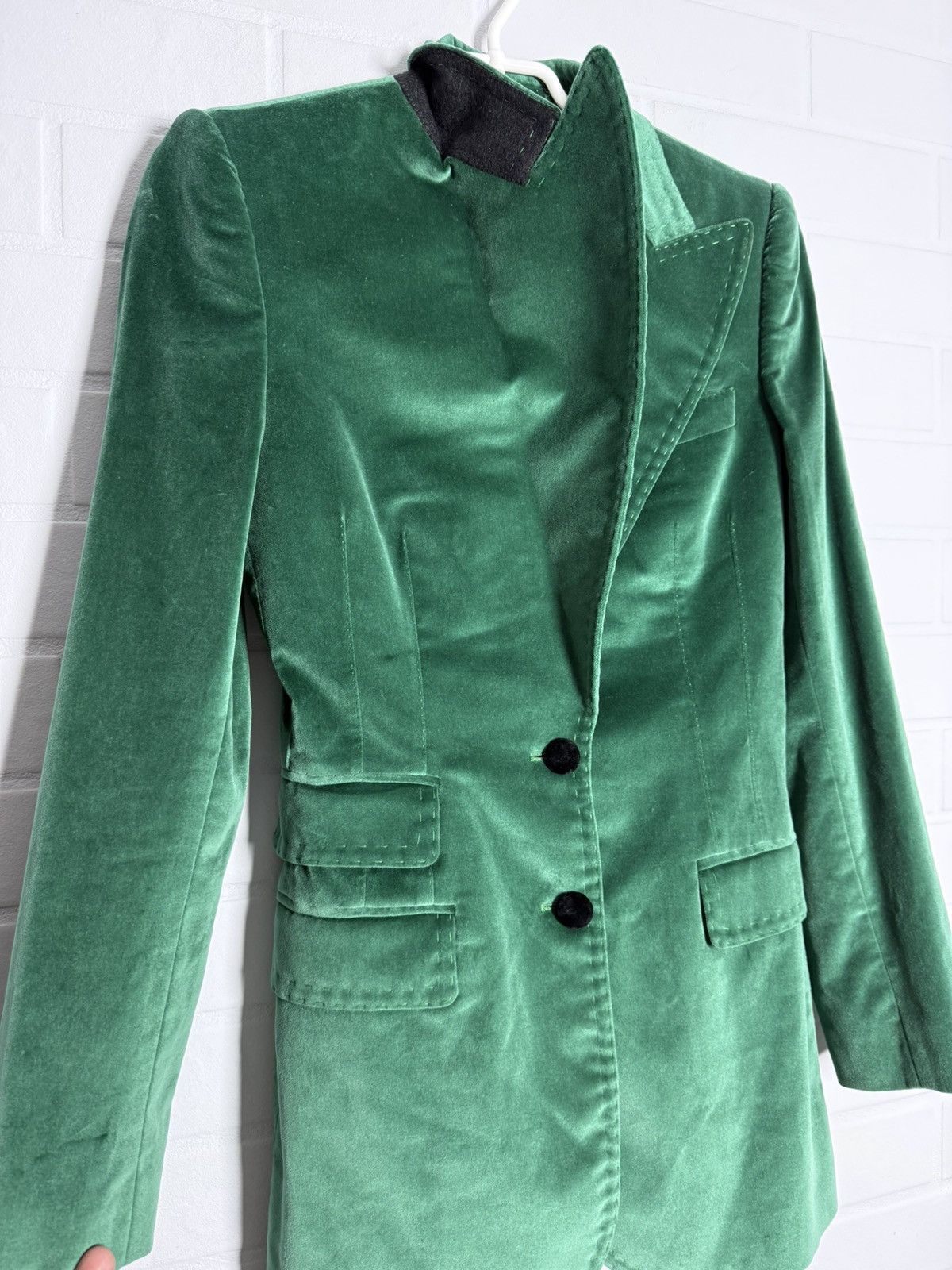 Dolce & Gabbana Dolce & Gabbana Velour Trouser Suit Green IT 40-42 US 4-6 Size XS / US 0-2 / IT 36-38 - 6 Thumbnail