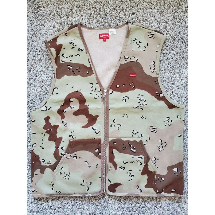 Supreme Supreme Camouflage Camo Zip up Sweat Vest, L | Grailed