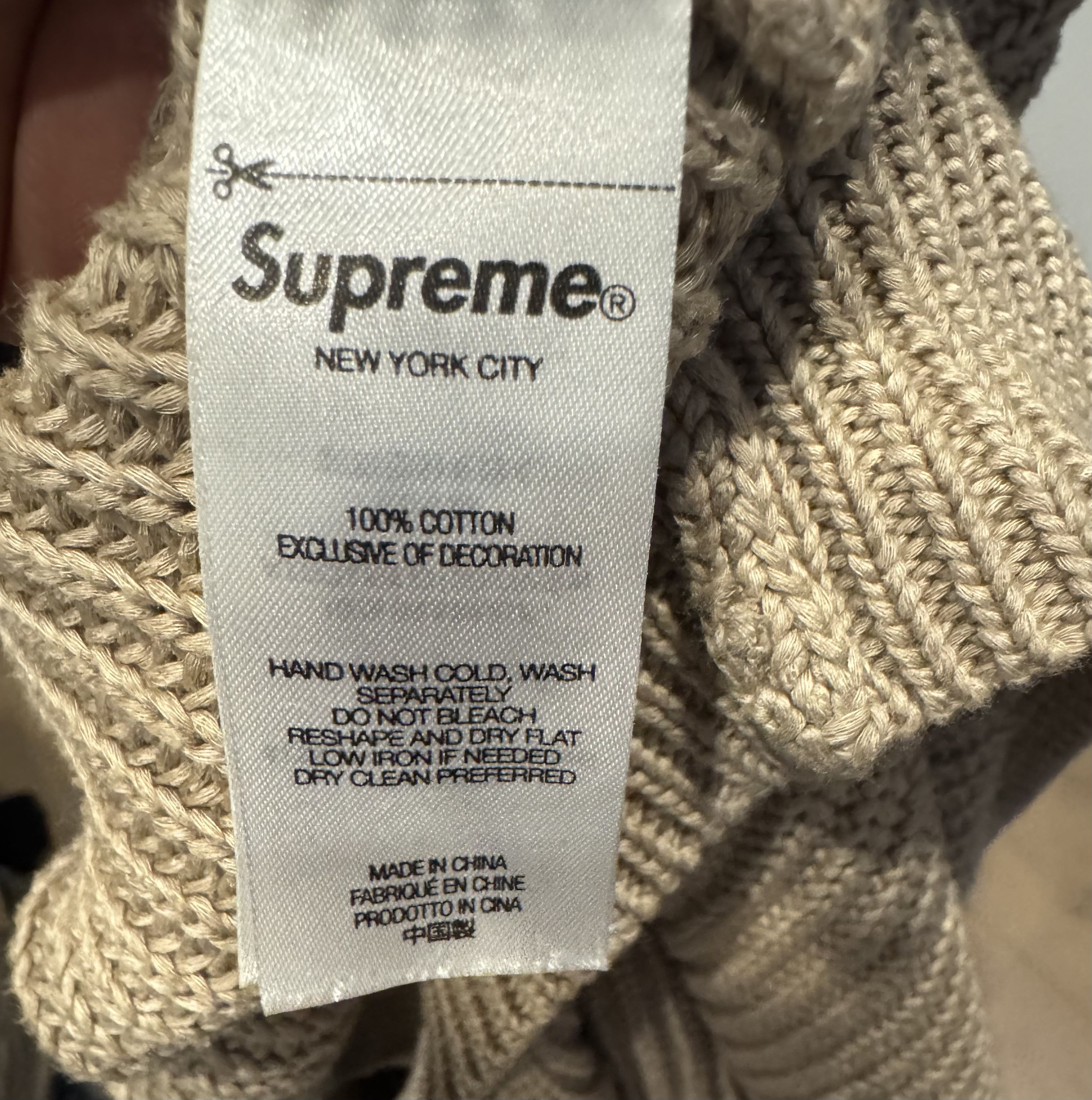 Supreme Small Box Logo Ribbed Sweater Tan Size US M / EU 48-50 / 2 - 6 Thumbnail