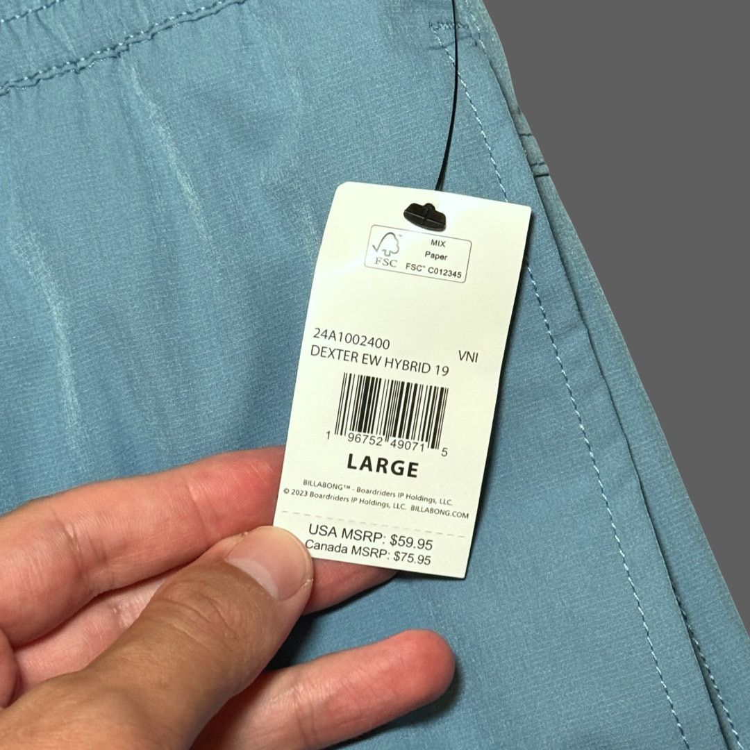 Billabong Billabong Dexter EW Hybrid 19 Blue Shorts Size L NWT Size US 35 - 4 Thumbnail