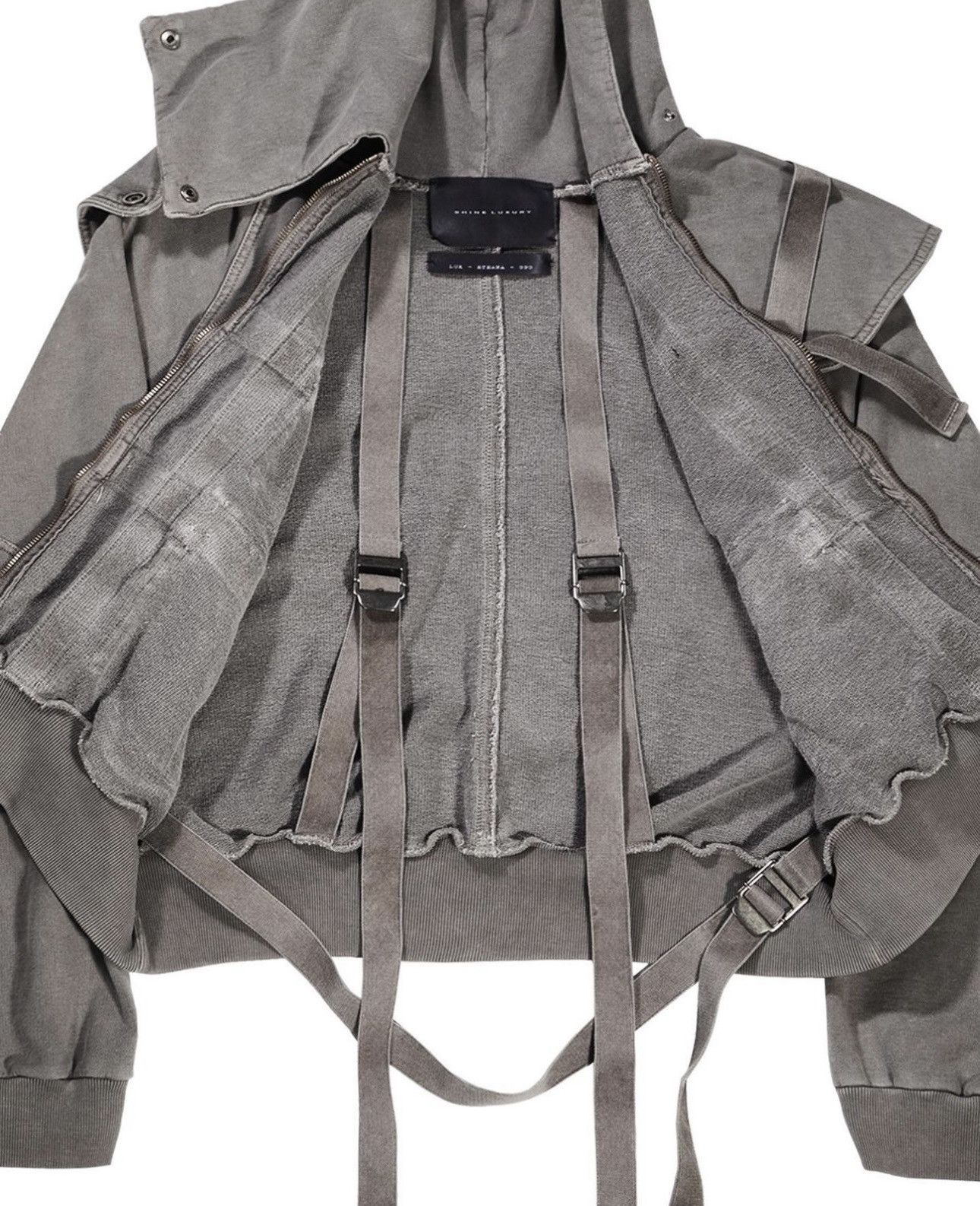 SHINE LUXURY RARE "SANGUINE" layered Cargo navigator zipper hoodie Size US M / EU 48-50 / 2 - 8 Thumbnail