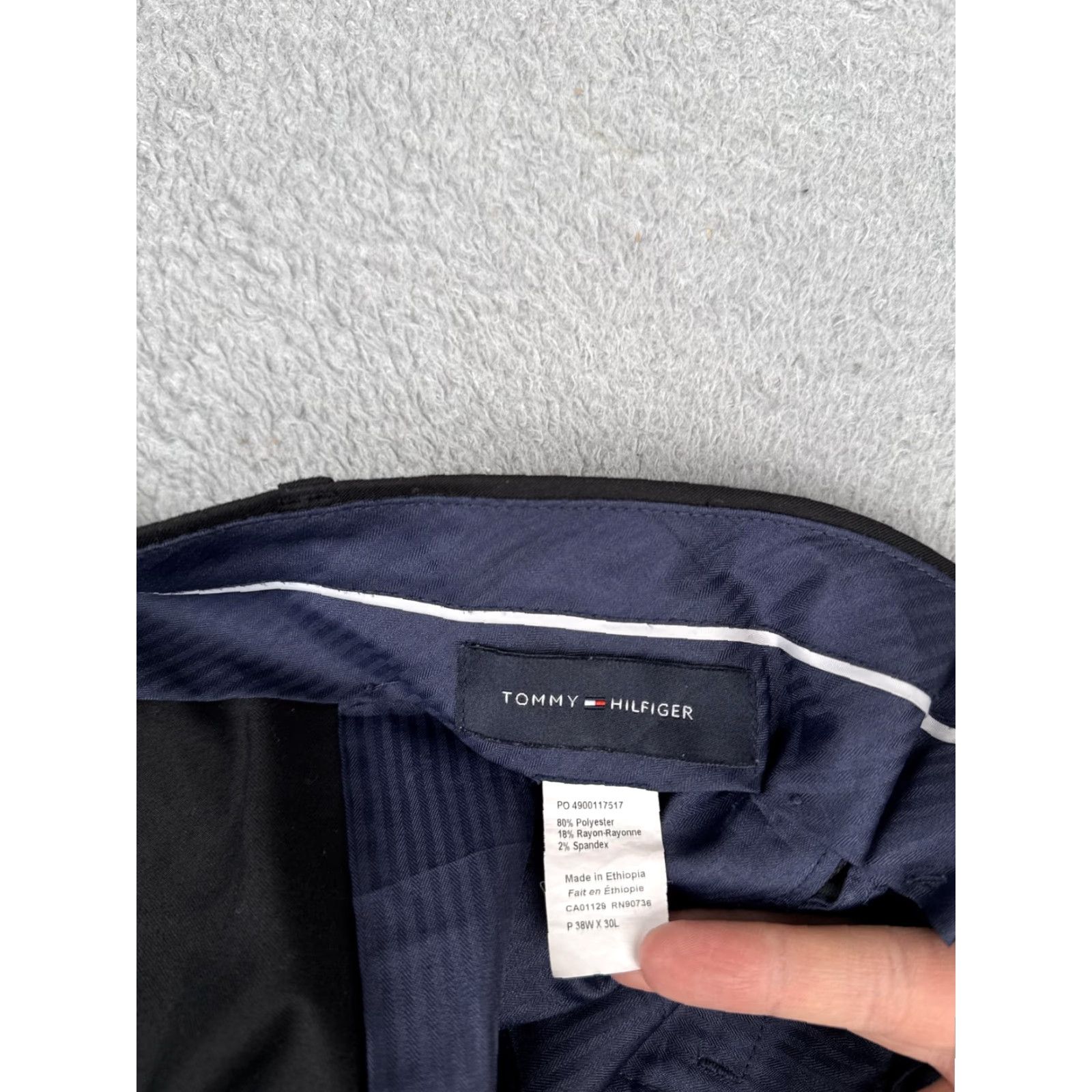 Tommy Hilfiger Tommy Hilfiger Mens 38x30 Black Dress Pants Flat Front Straight Leg Work Office Size US 38 / EU 54 - 6 Thumbnail