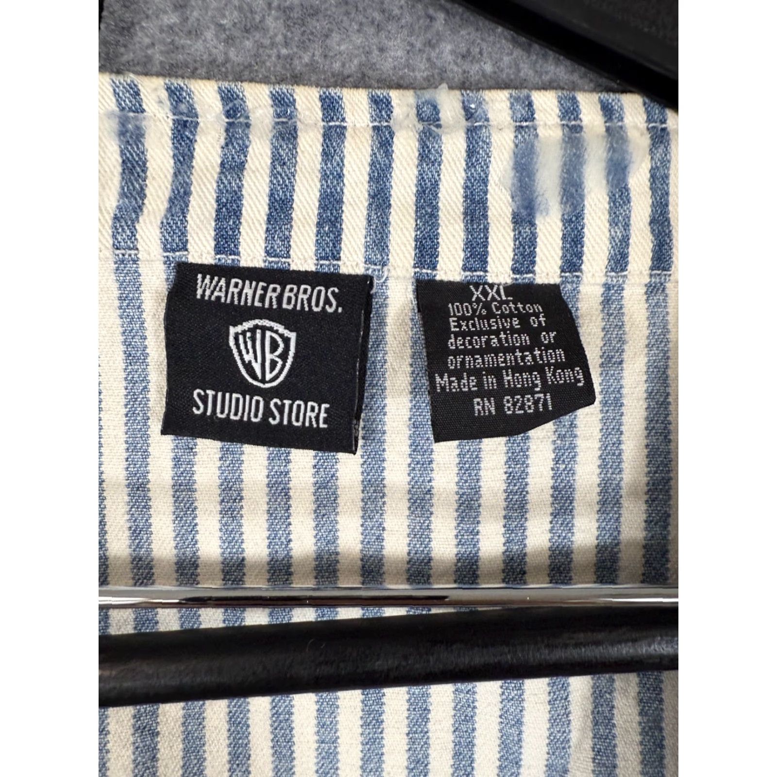Vintage VINTAGE Warner Bros. Denim Vest Womens 2XL Blue White Striped Taz & Tweety 1996 Casual Vest Womens 2XL Blue White Striped Cartoon 90s Mens/ Womens Size XXL / US 16-18 / IT 52-54 - 6 Thumbnail