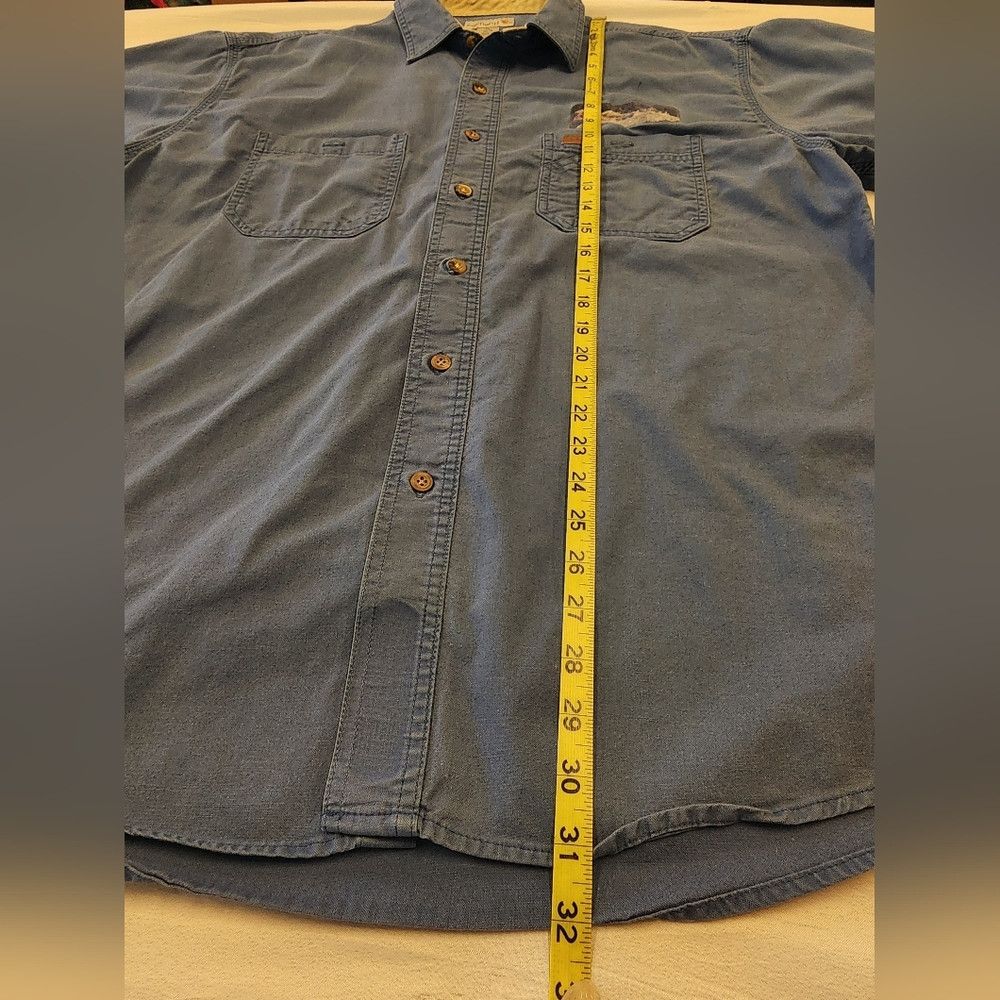 Carhartt Carhartt Blue Workwear Button Front Short Sleeve Shirt Size US XL / EU 56 / 4 - 8 Thumbnail