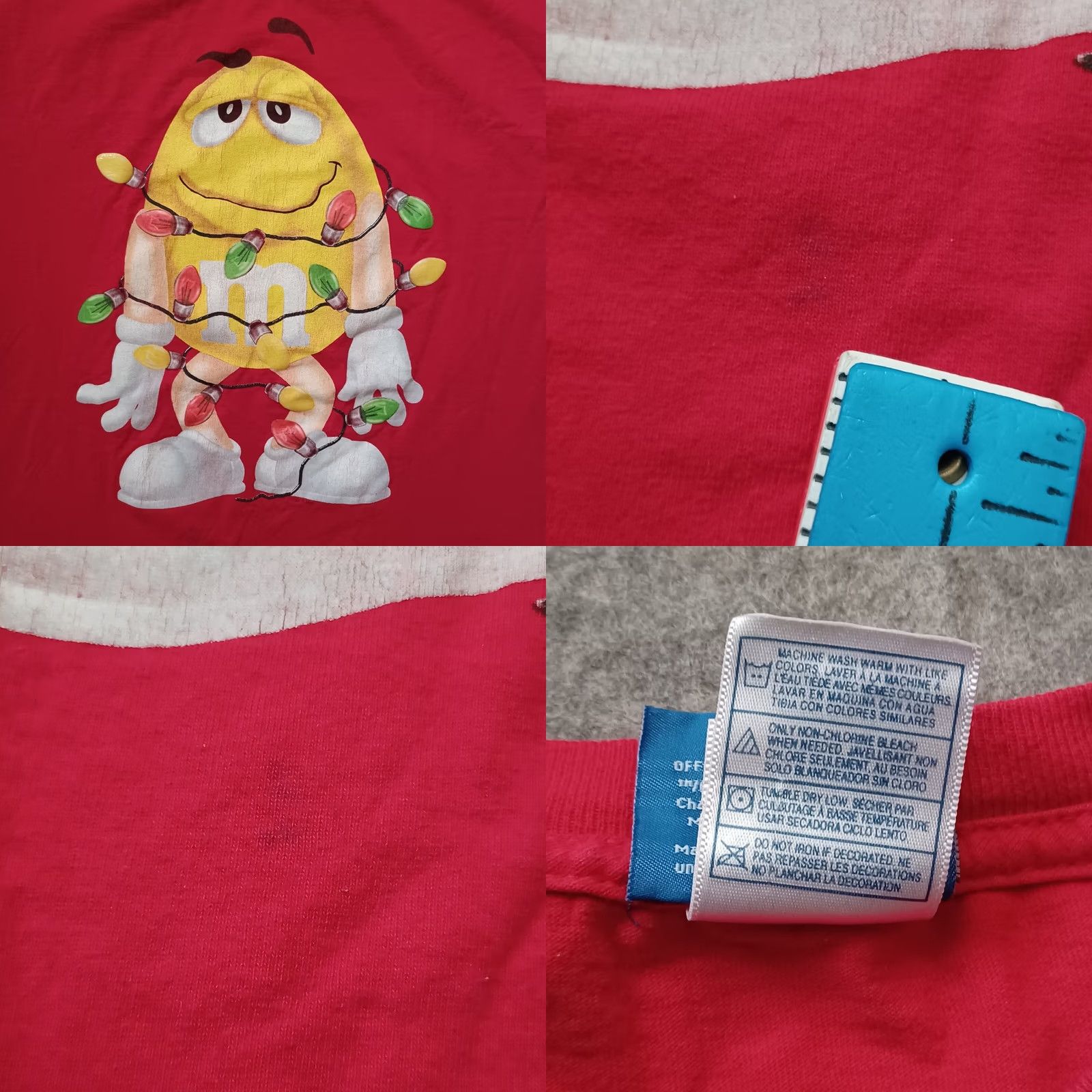 Vintage M&M's T Shirt Mens Large Red Christmas Wrapped in Lights Short Sleeve Vintage Mens Size US L / EU 52-54 / 3 - 9 Thumbnail