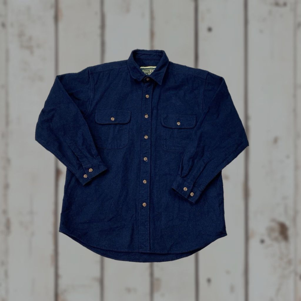 Vintage Field & Stream Mens Blue Heavyweight Flannel Button Down Shirt L Size US L / EU 52-54 / 3 - 1 Thumbnail