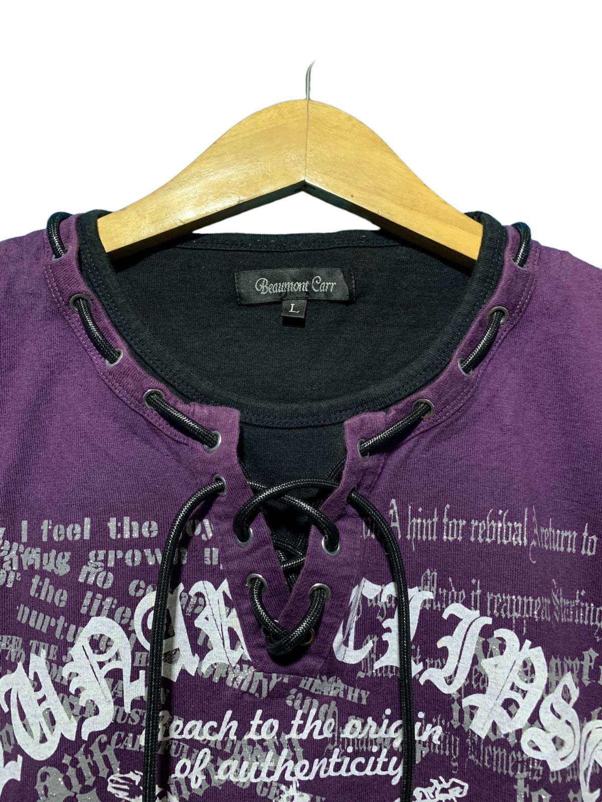 If Six Was Nine 2000s Beaumont carr laces up poem gothic purple longsleeve Size US M / EU 48-50 / 2 - 5 Thumbnail