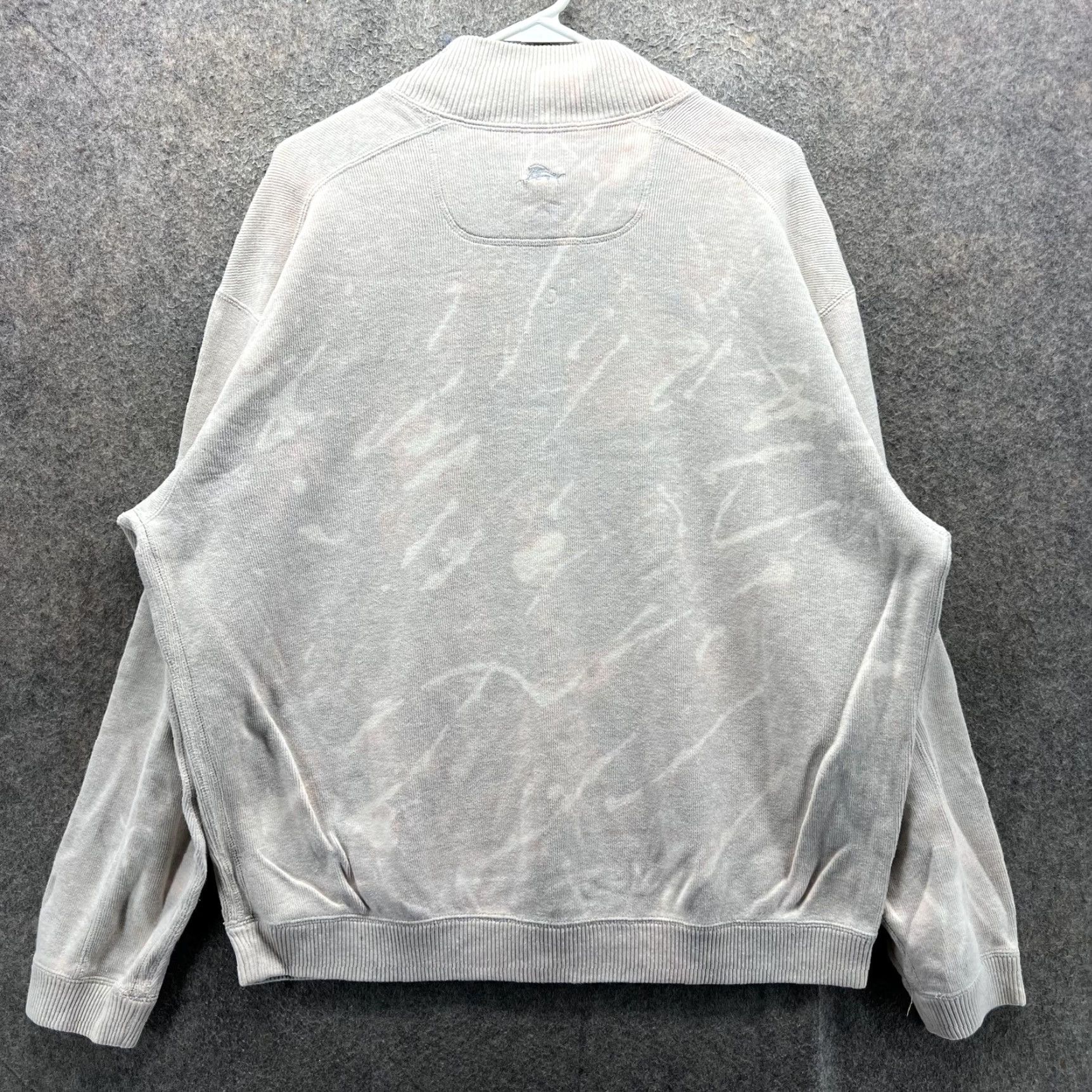 Tommy Bahama Tommy Bahama Sweatshirt Mens XL Gray 1/4 Zip Fleece Pullover Pockets Bleach Dye Size US XL / EU 56 / 4 - 7 Thumbnail