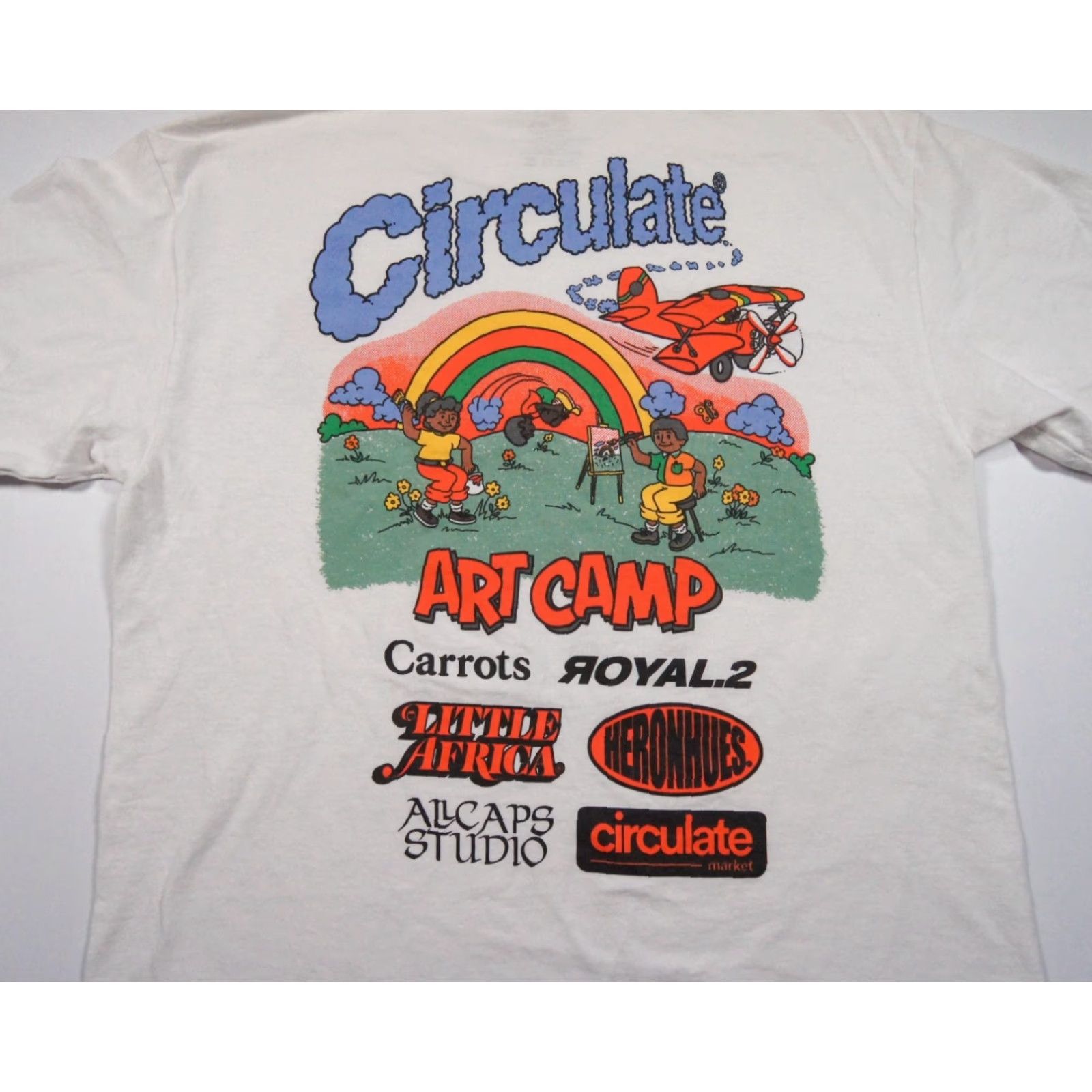 Vintage Circulate Shirt Mens Medium White Streetwear Tee All Seasons Carrots Art Camp Logo Vintage: No Size US M / EU 48-50 / 2 - 2 Thumbnail