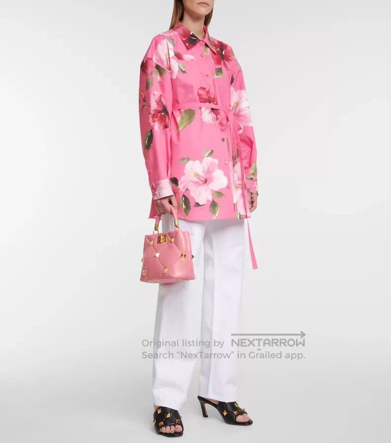 Valentino Valentino Pink floral double cotton shirt jacket Size S / US 4 / IT 40 - 3 Thumbnail