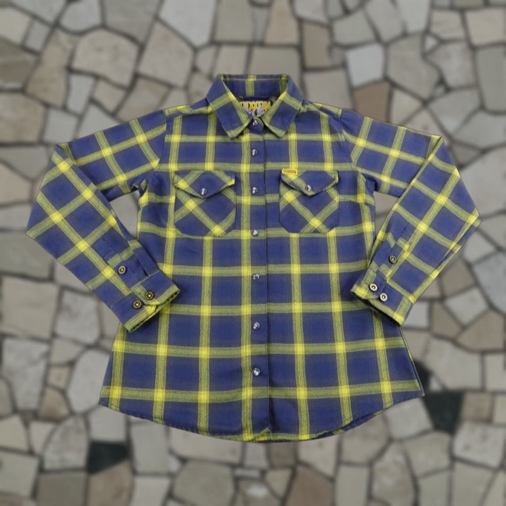 Vintage Dixxon Flannel Shirt Womens Small Blue Yellow Plaid Aim High Pearl Snap Western Shirt Womens Small Blue Yellow Plaid Cowboy Western Size S / US 4 / IT 40 - 1 Thumbnail