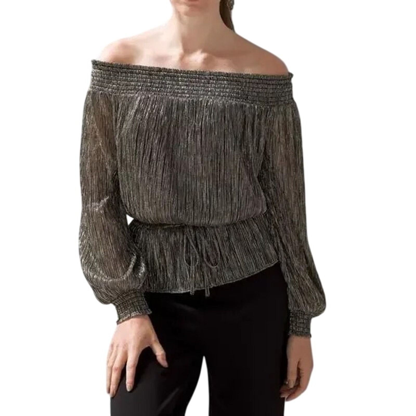 White House Black Market White House Black Market WHBM Puff Sleeve Off the Shoulder Size M / US 6-8 / IT 42-44 - 1 Thumbnail