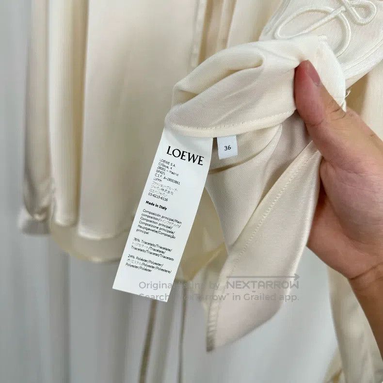 Loewe Loewe Embroidered logo pocket silk shirt Size XS / US 0-2 / IT 36-38 - 6 Thumbnail