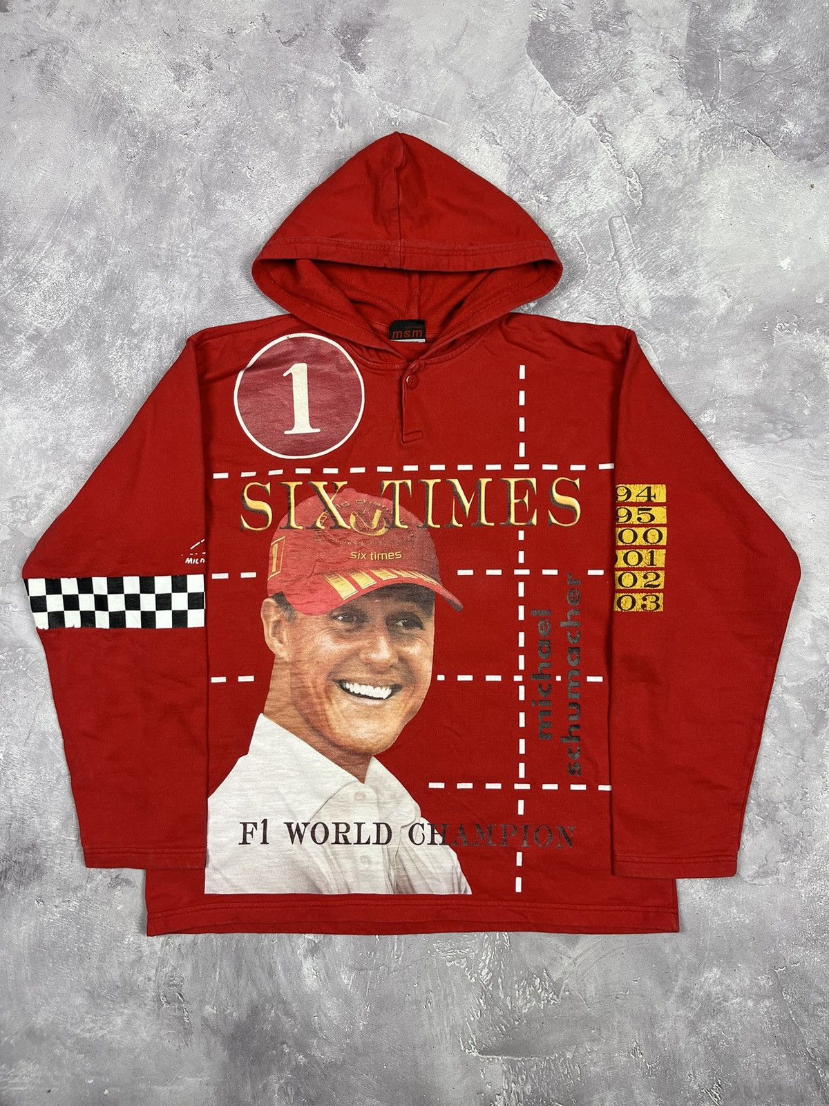 Formula 1 Formula Uno Michael Schumacher Racing Red Hoodie Ferrari Size US XL / EU 56 / 4 - 1 Thumbnail