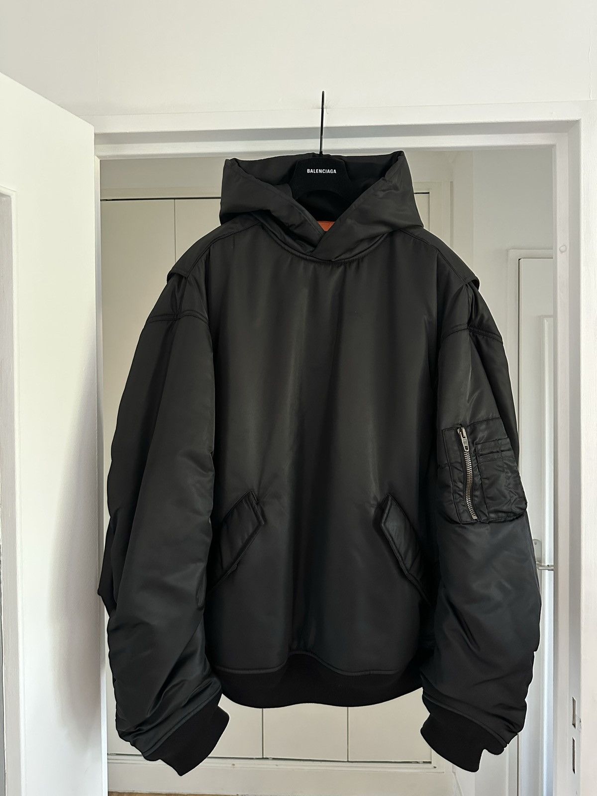 image of Balenciaga Hoodie Bomber Aw22 Show in Black, Men's (Size XL)