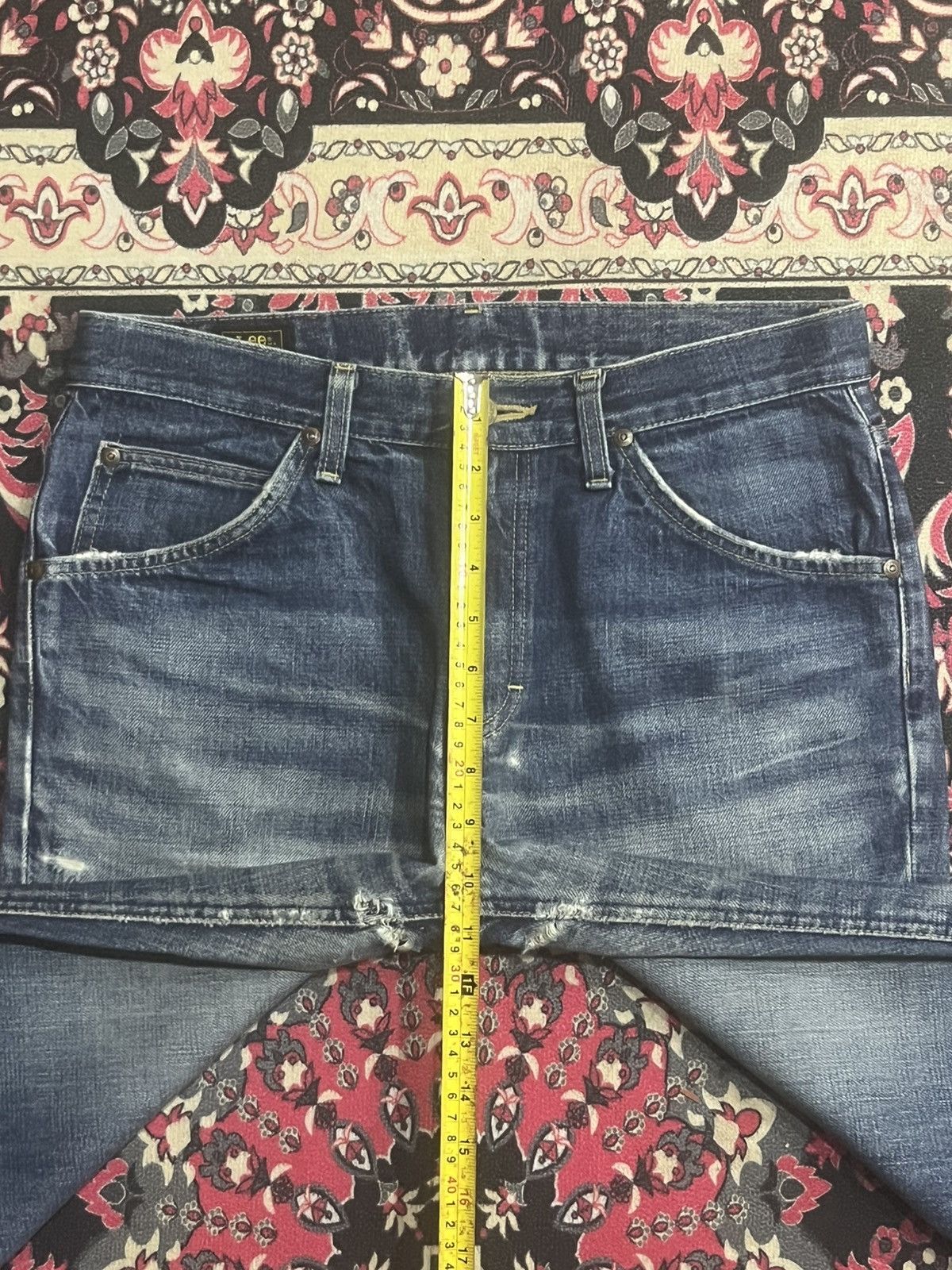 Lee Vintage Lee Riders Sanforized Faded Blue Ripped Flare Jeans Size US 31 - 15 Thumbnail