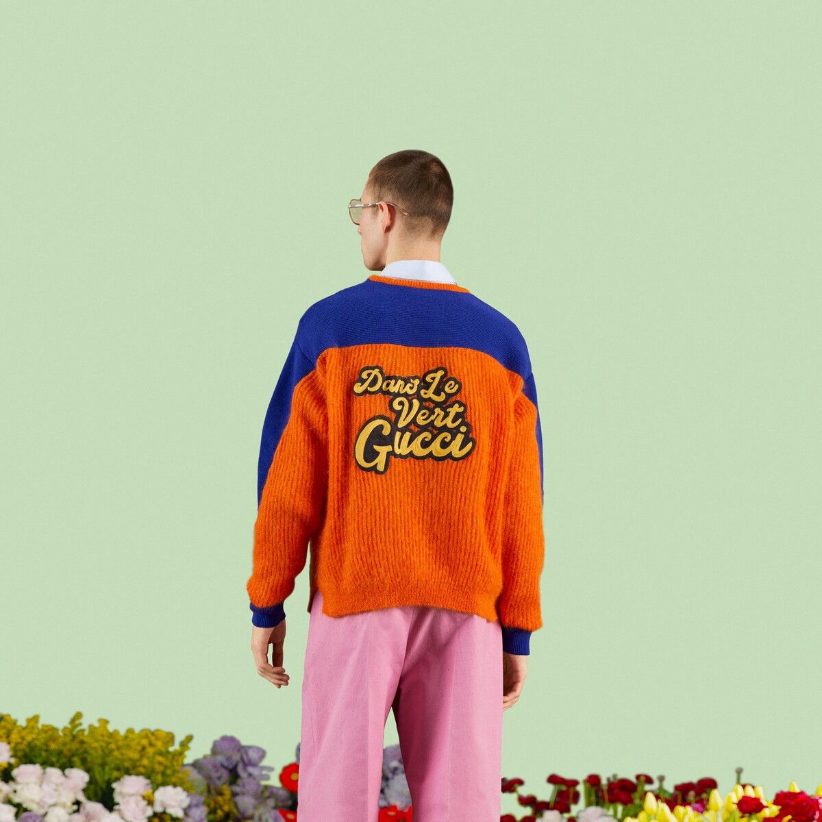 Gucci M Gucci Orange Year of the Rabbit Mohair Sweater Orange Blue Size US M / EU 48-50 / 2 - 7 Thumbnail