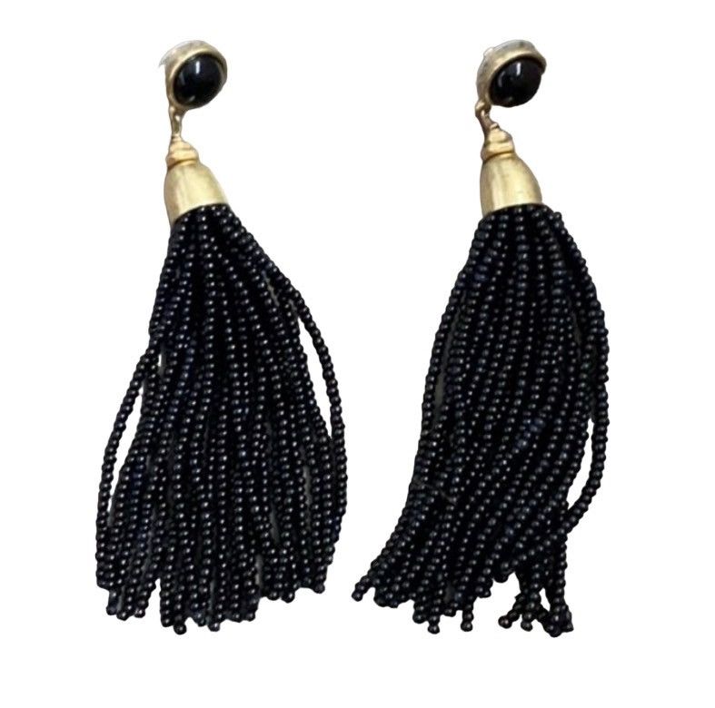 Other Stella & Dot Gita Hand Beaded Tassel Earrings Size ONE SIZE - 2 Thumbnail