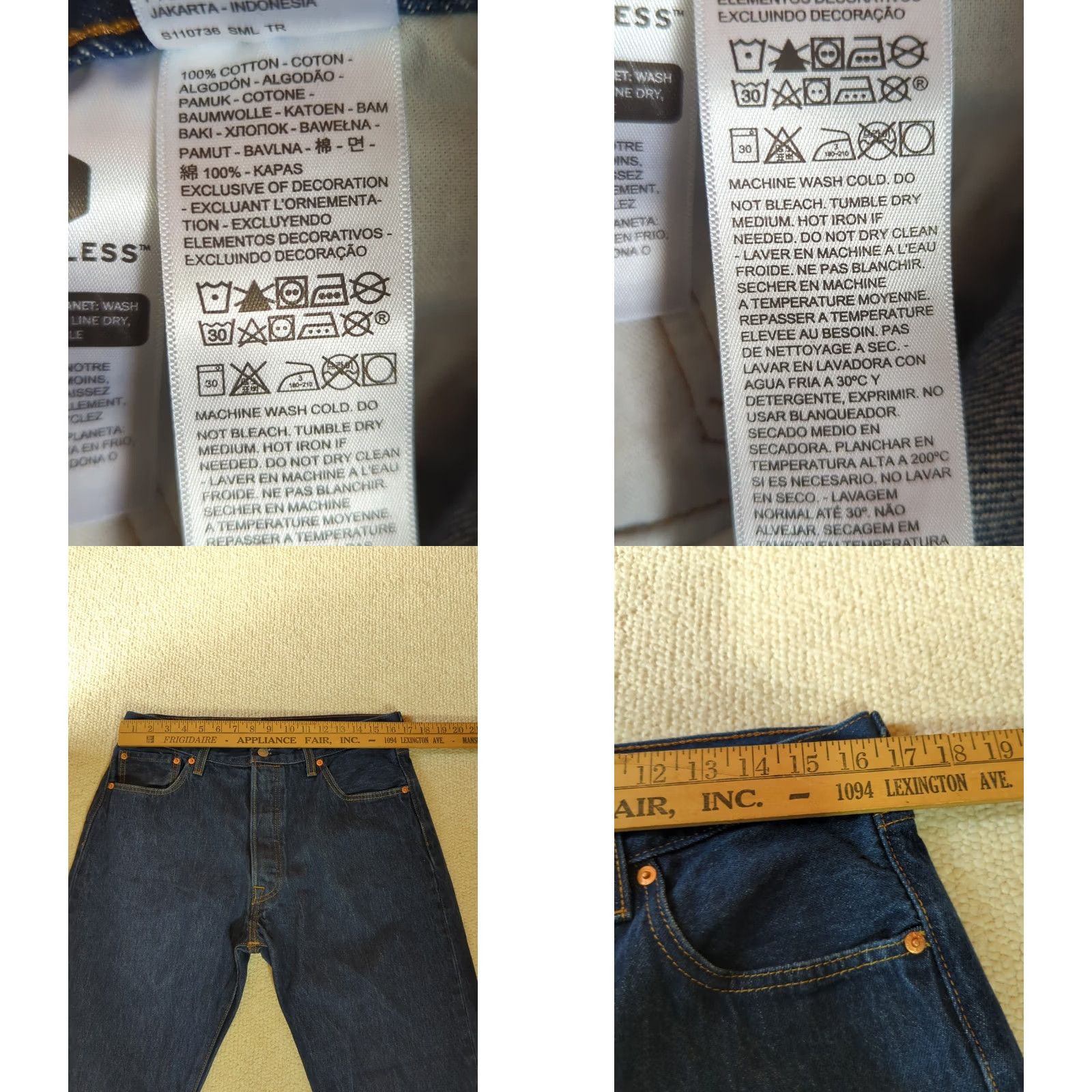 Levi's Levi's Jeans Mens 501 Denim Straight Leg Button Fly 34 Inseam 29 Dark Blue 5-Pocket Regular Fit Modern Classic Mens Size US 34 / EU 50 - 8 Thumbnail