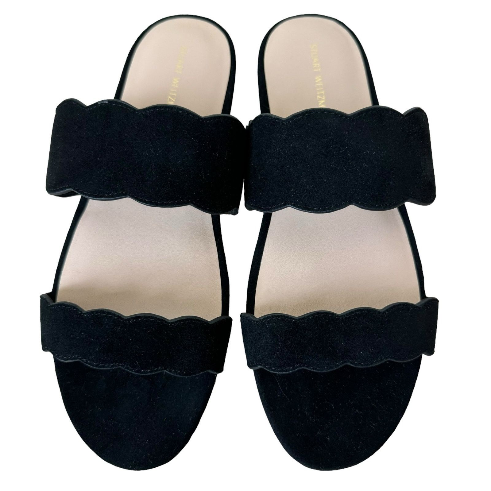 Stuart Weitzman STUART WEITZMAN Santorini scalloped suede sandals Black 8.5 Size US 8.5 / IT 38.5 - 7 Thumbnail