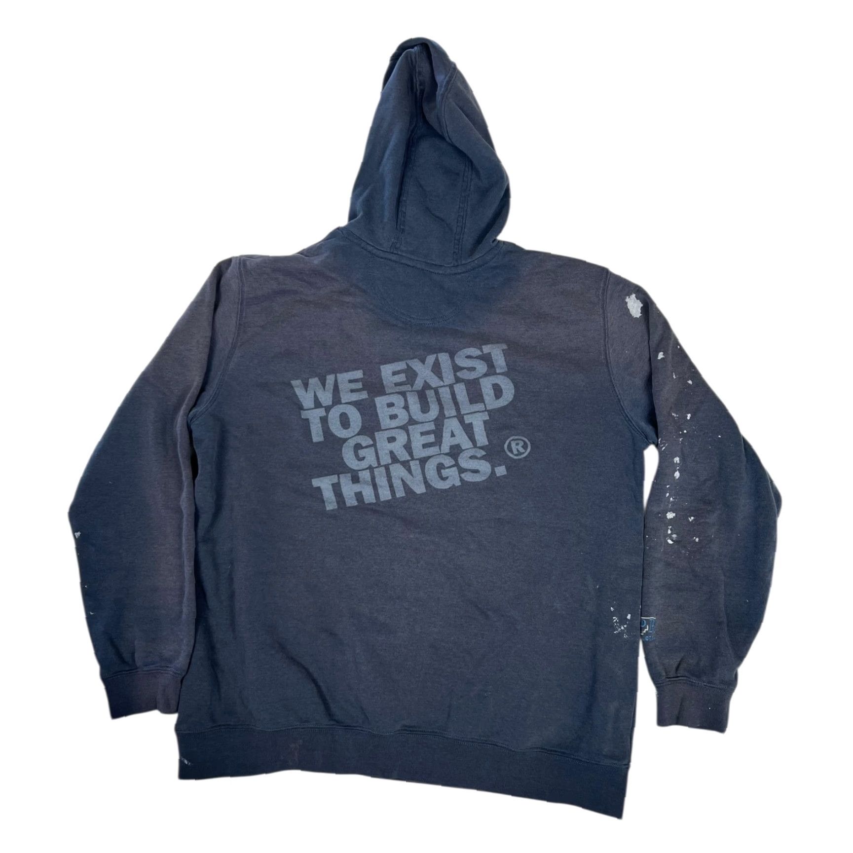 Carhartt VINTAGE Carhartt Hoodie Sweatshirt Mens XL Blue "We Exist To Build" Sun Faded Caveat: sun faded and stains throughout Size US XL / EU 56 / 4 - 3 Thumbnail