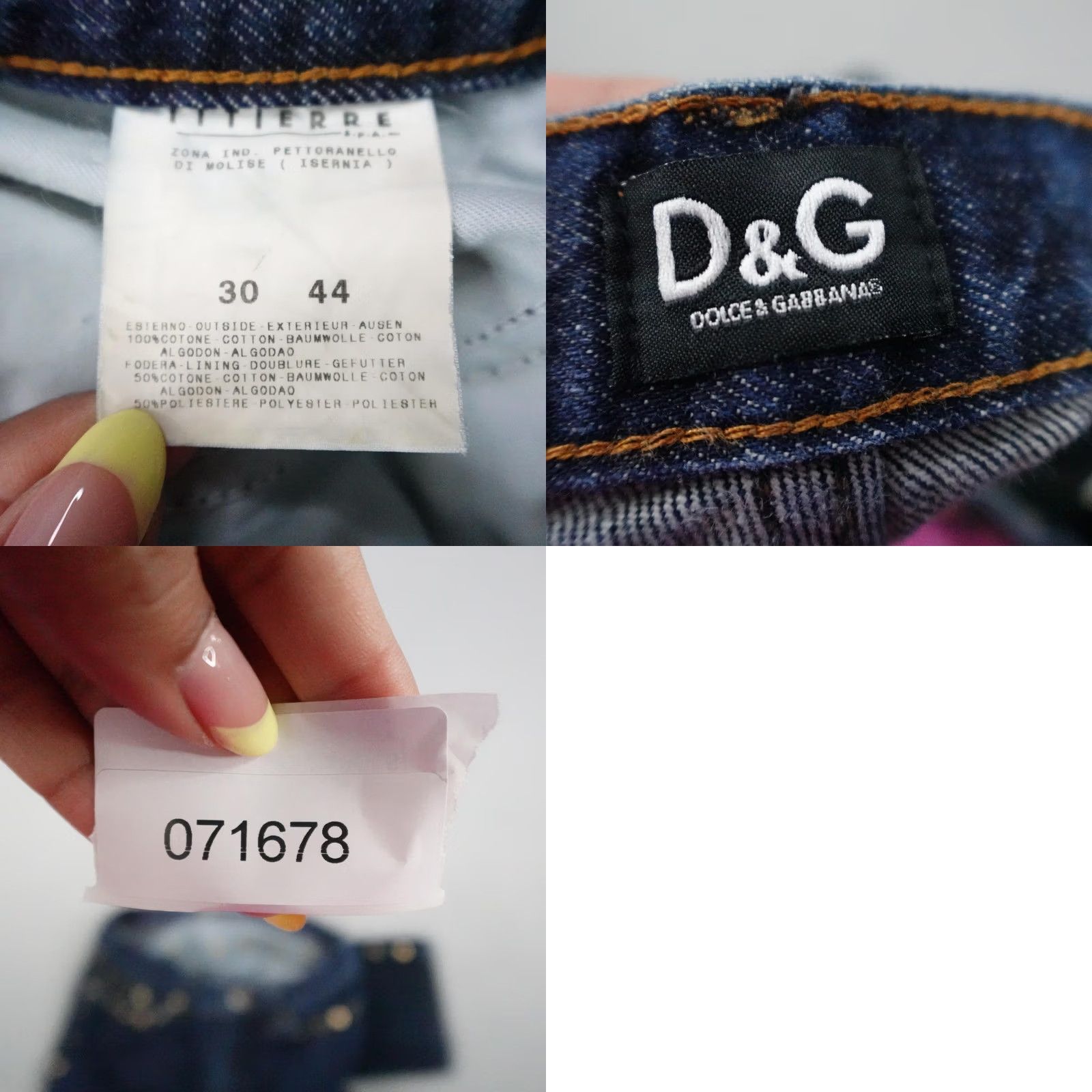 Dolce & Gabbana Dolce & Gabbana D&G Jeans Womens 30 Blue Denim Dark Wash Studded Embellished Size 30" / US 8 / IT 44 - 9 Thumbnail