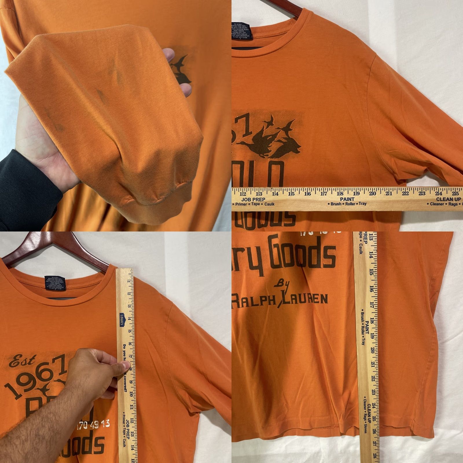 Polo Ralph Lauren VINTAGE Polo Ralph Lauren Shirt Mens L Orange Knit Crew Neck Logo Graphic Print Size US L / EU 52-54 / 3 - 9 Thumbnail