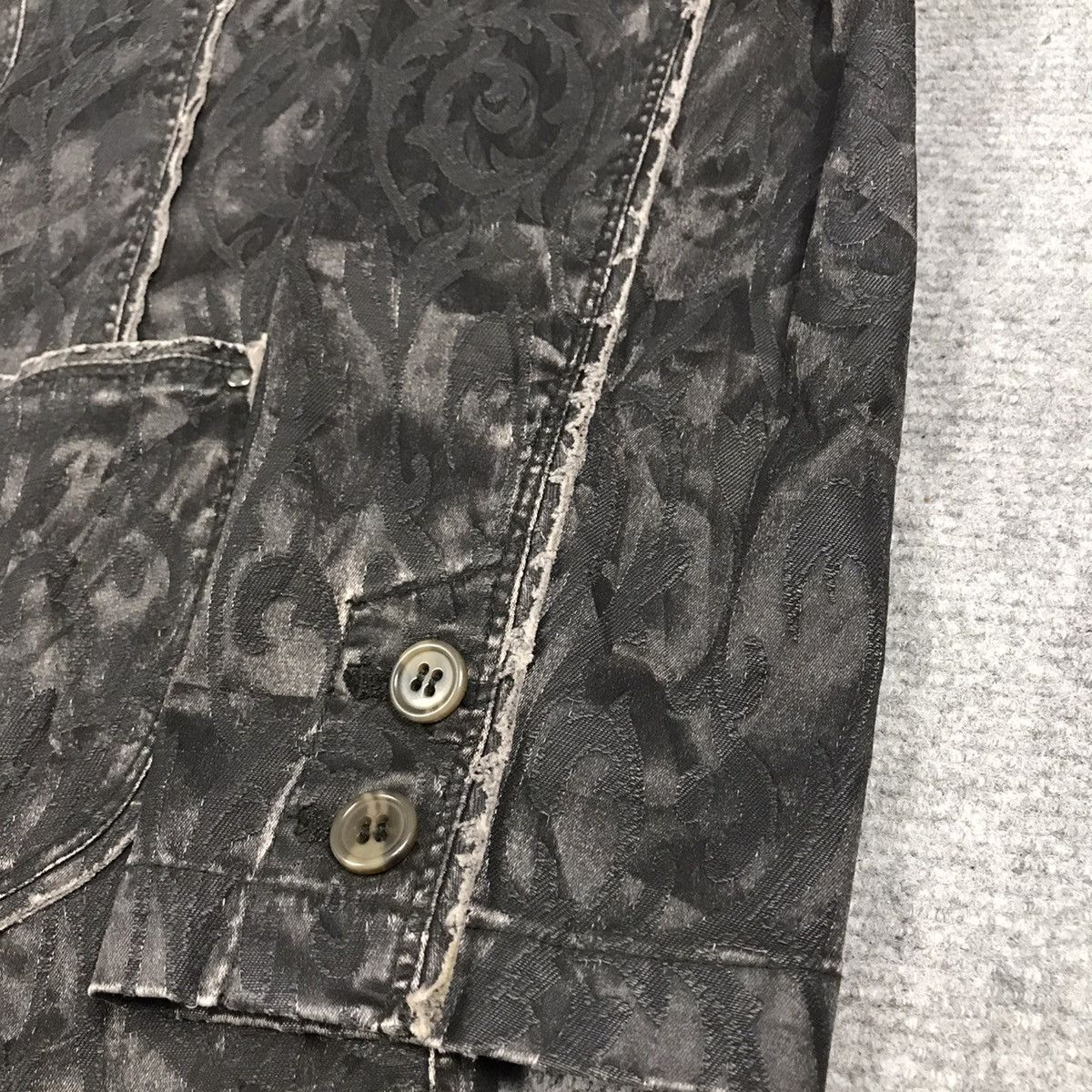 Japanese Brand × Vintage BLACK FLOWER DESIGN JACKET PUNK STYLE Size US XS / EU 42 / 0 - 11 Thumbnail