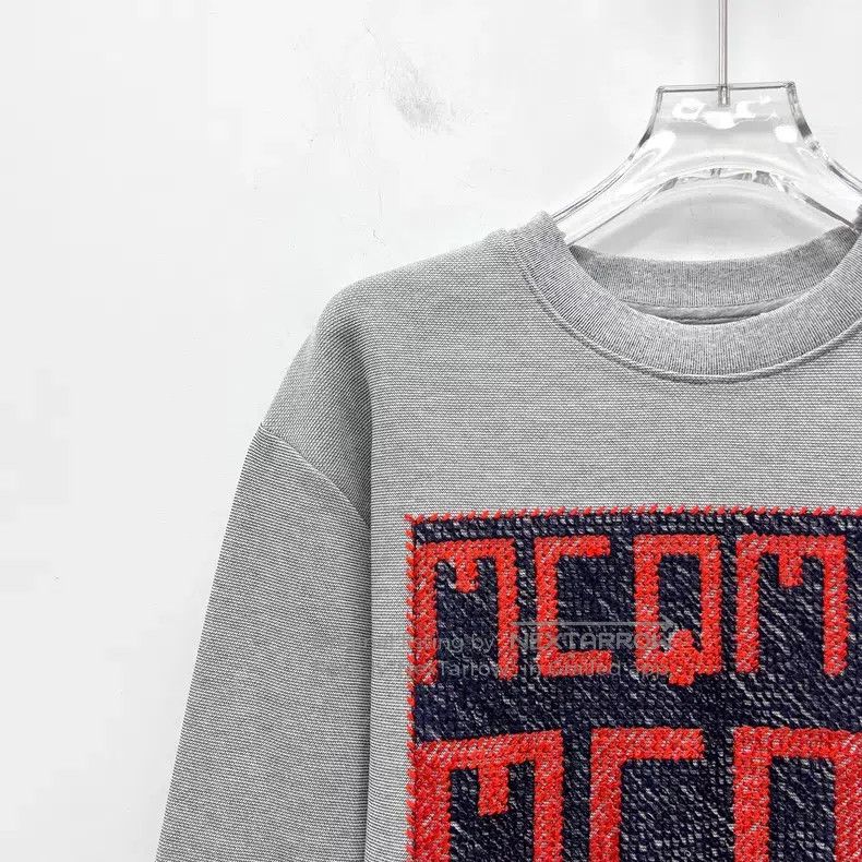 Alexander McQueen Alexander Mcqueen Gray letter inlaid cotton round-neck lon Size US XXS / EU 40 - 3 Thumbnail