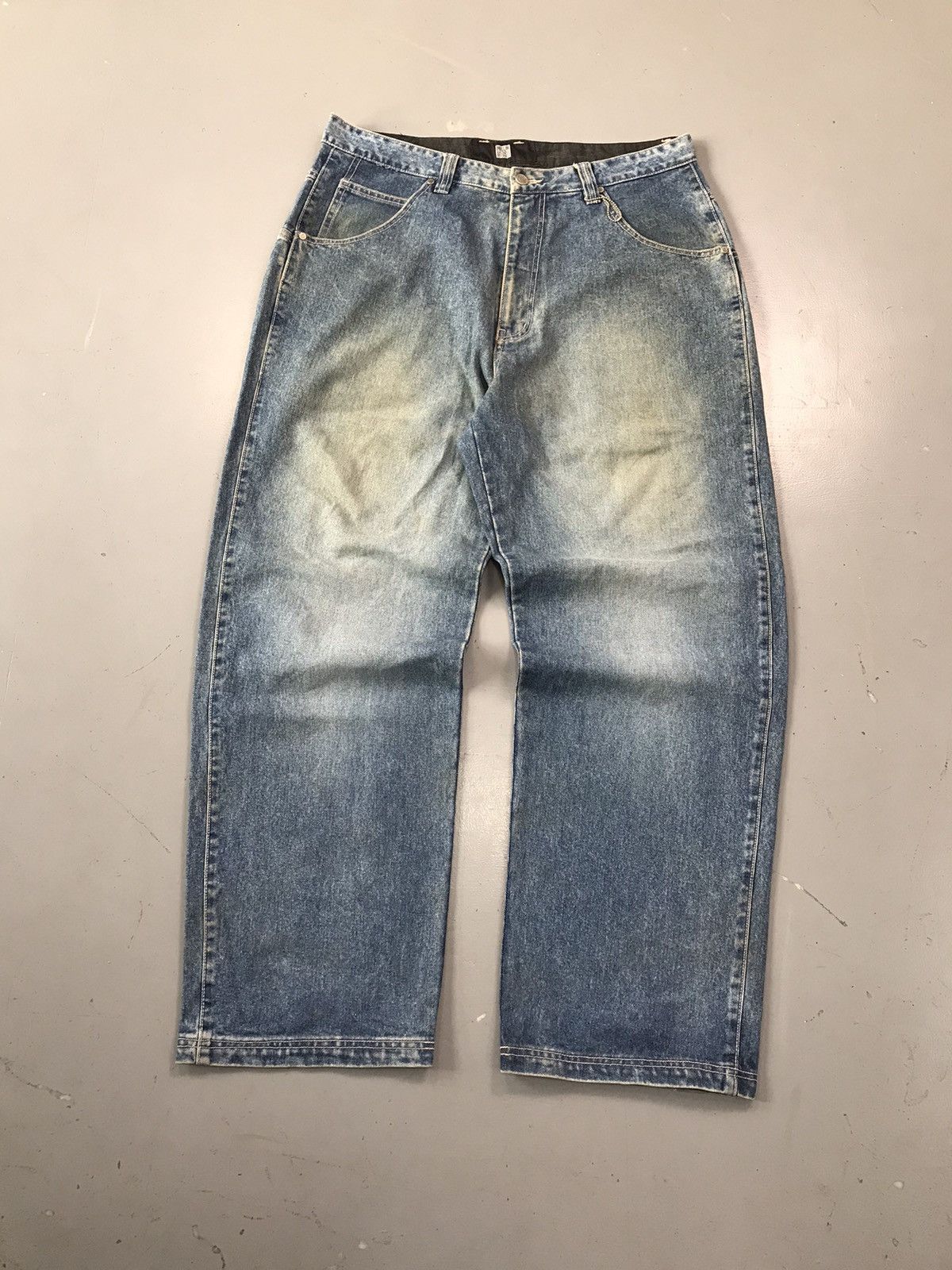 JNCO × Southpole × Vintage Vintage SirBennimiles SpellOut embroidered baggy fit denim Size US 38 / EU 54 - 1 Thumbnail