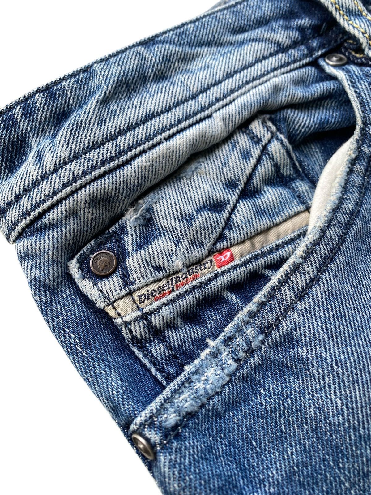 Diesel × Vintage Y2K DIESEL Zaghor Heavyweight Distressed Blue Washed Denim Size US 32 / EU 48 - 3 Thumbnail