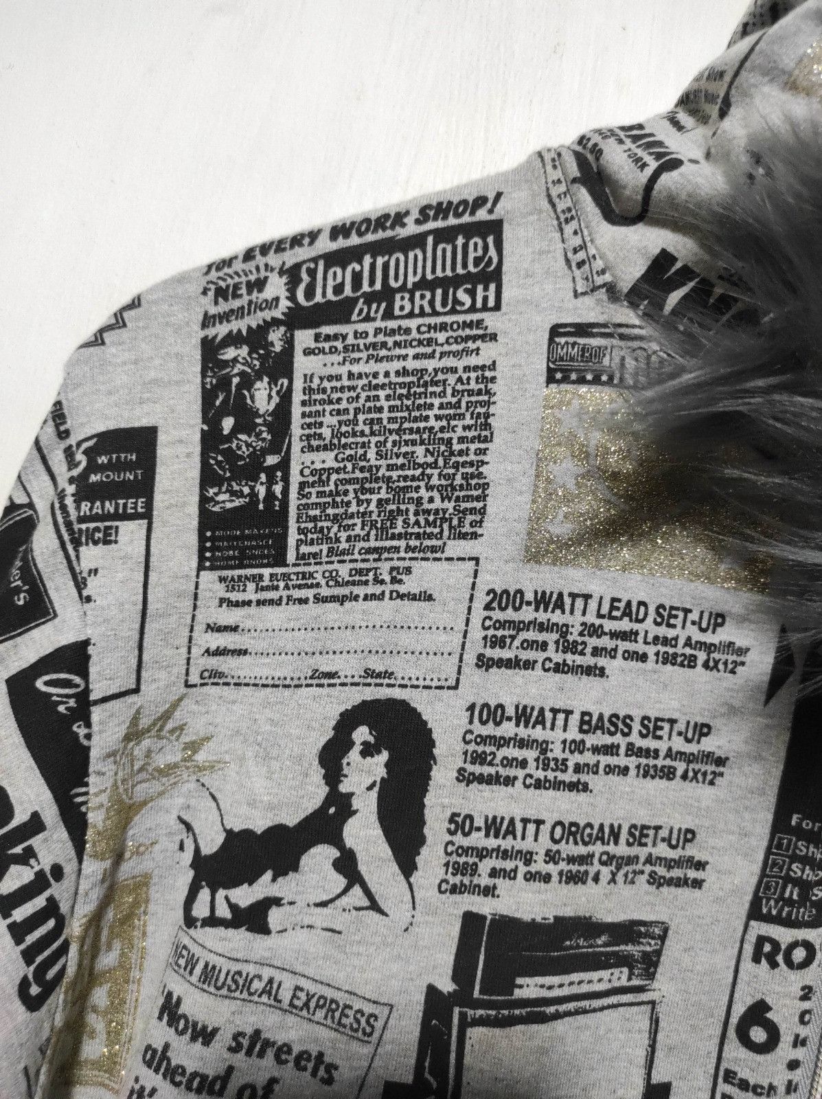 Japanese Brand Lock Heaven newspapper double zip fur hoodie LGB style Size US S / EU 44-46 / 1 - 12 Thumbnail