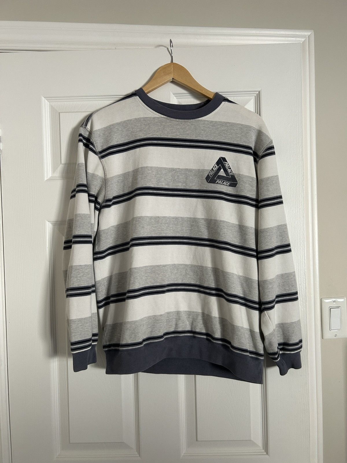 image of Palace Tri-Ferg Crewneck in White, Men's (Size Small)