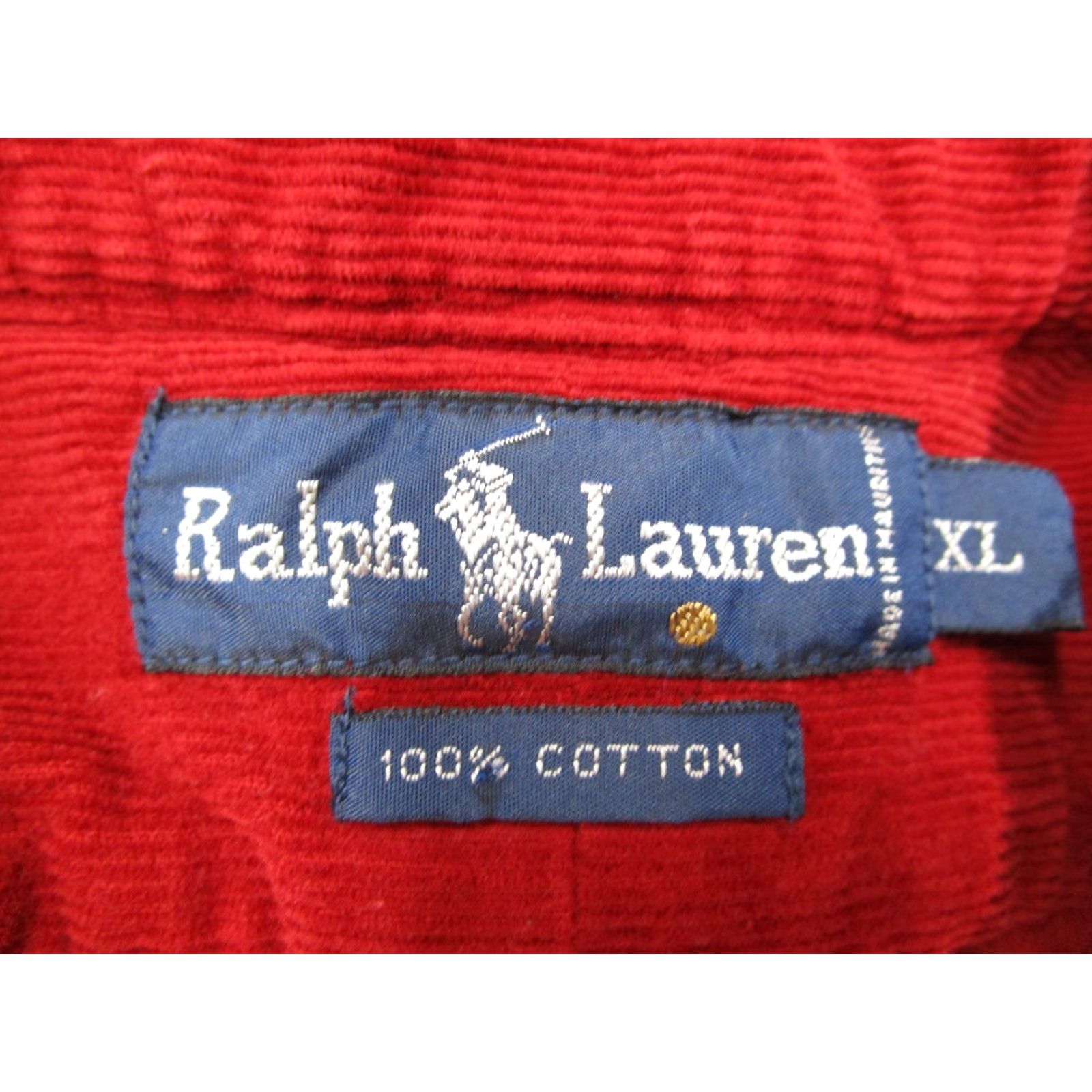 Ralph Lauren VINTAGE Ralph Lauren Shirt Mens XL Red Corduroy Button Up Blue Pony Y2K Size US XL / EU 56 / 4 - 2 Thumbnail