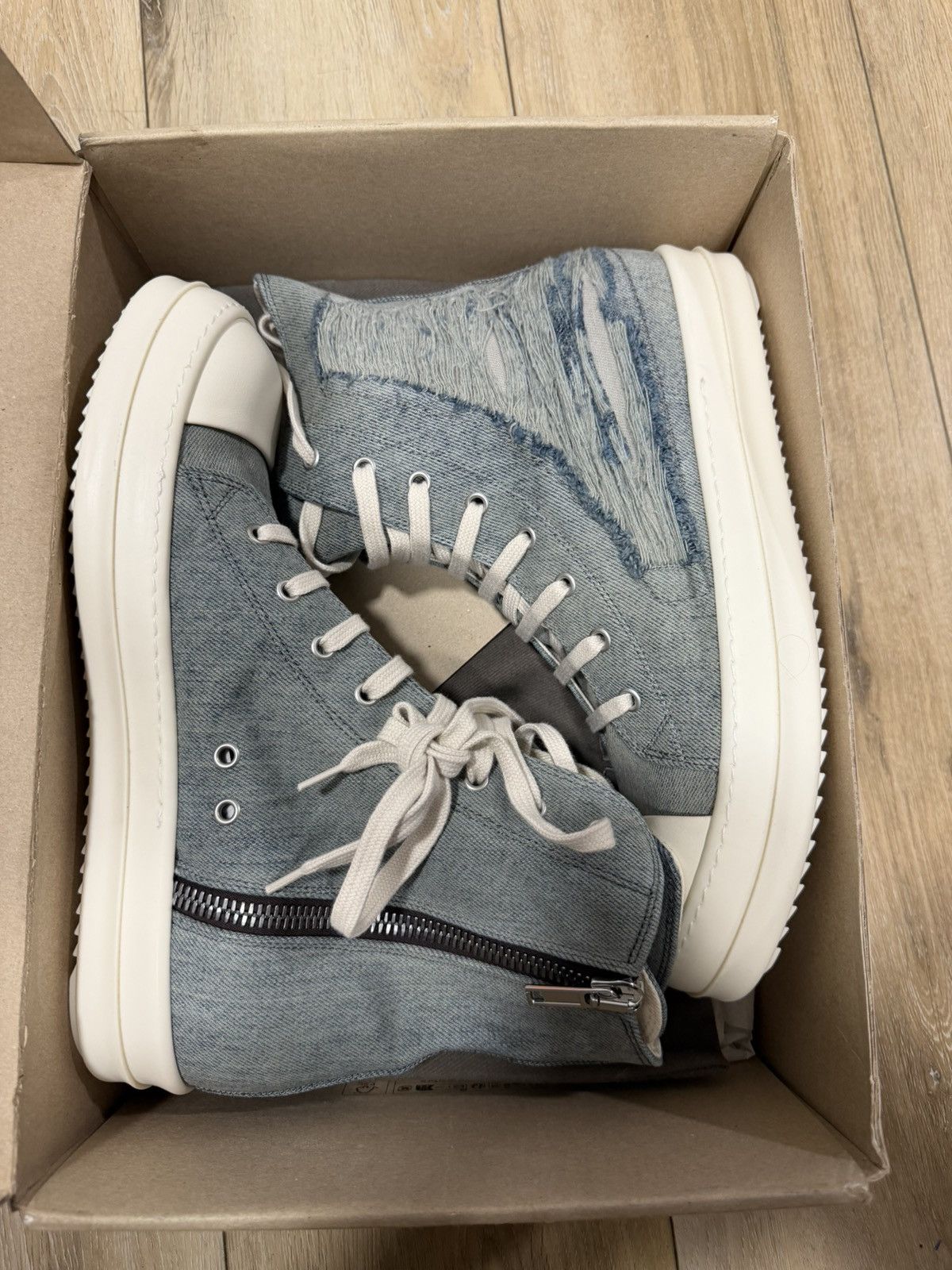 Rick Owens Rick owens drkshdwk deneim high top Size US 11 / EU 44 - 11 Thumbnail