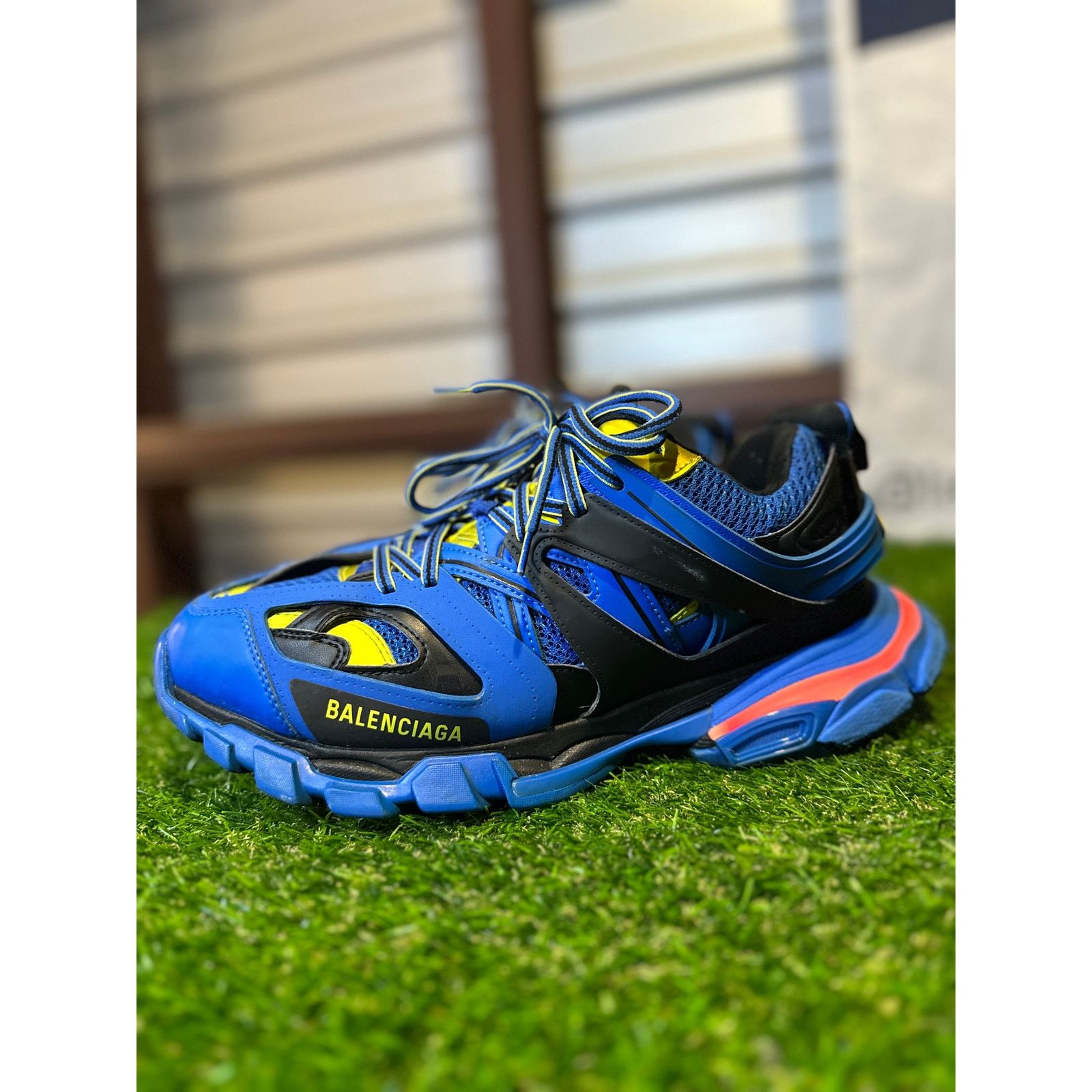 Balenciaga Size 10 - Balenciaga LED Track Runner Blue/Black/Yellow Size US 10 / EU 43 - 1 Thumbnail