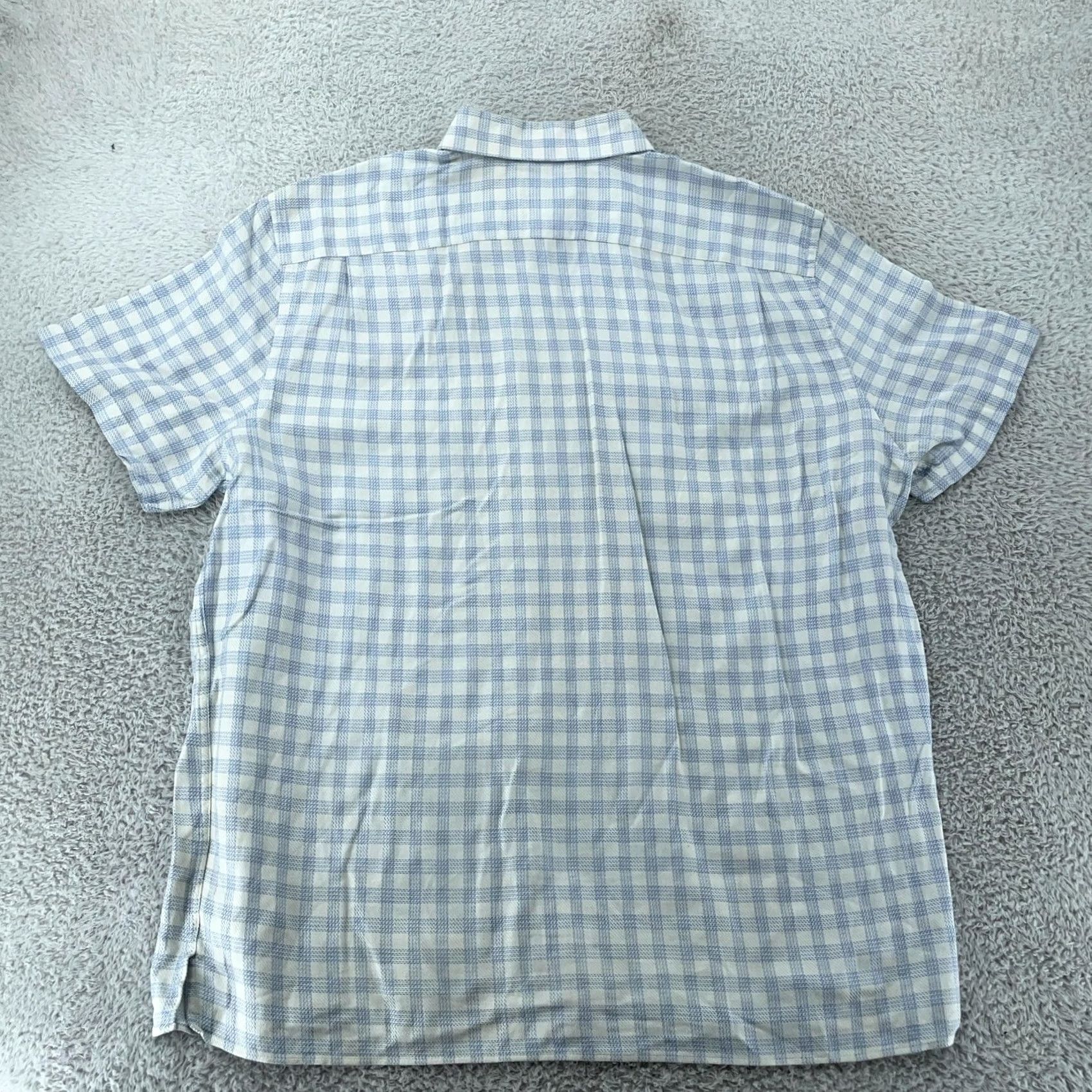 Vintage MICHAEL Michael Kors Shirt Mens XL Blue White Short Sleeve Button Gingham Plaid Size US XL / EU 56 / 4 - 4 Thumbnail