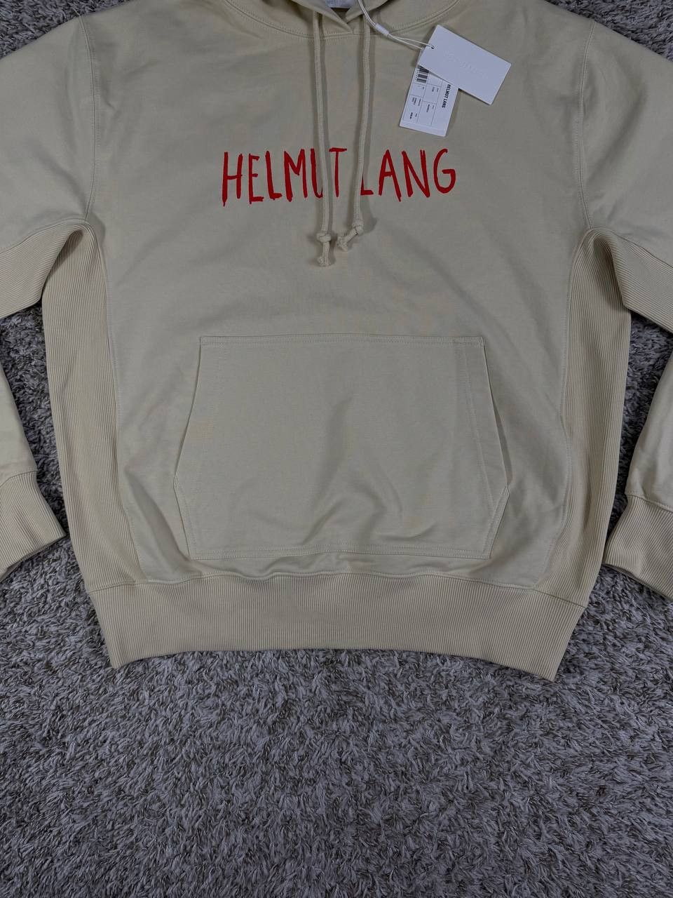 Helmut Lang NWT Helmut Lang Scribble Logo Hoodie 'Stone' Size US L / EU 52-54 / 3 - 4 Thumbnail
