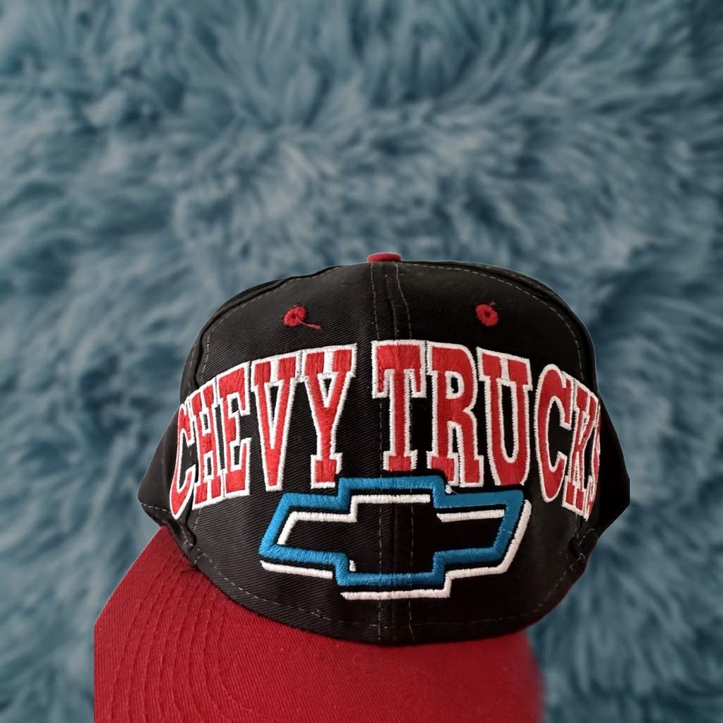 Vintage VINTAGE Chevrolet Hat Snapback Black Red One Size Men 90s Cars Adjustable Size ONE SIZE - 1 Thumbnail