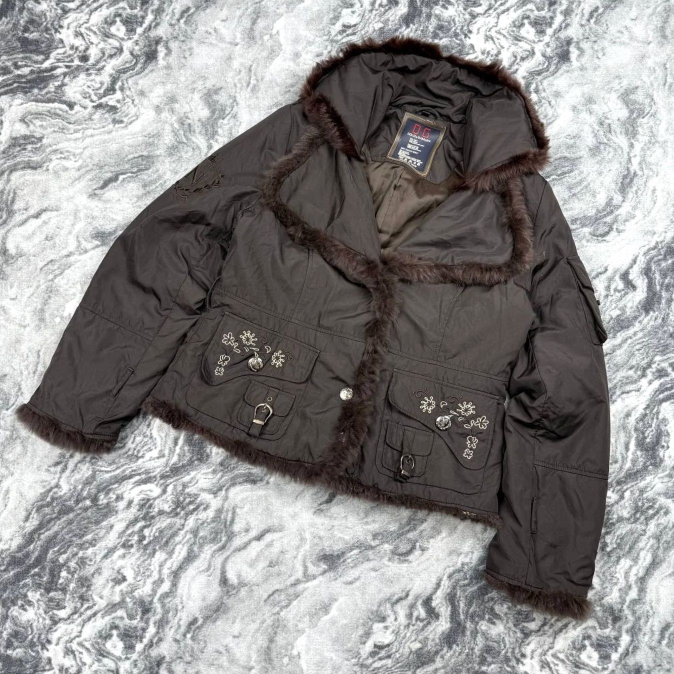 Dolce & Gabbana VINTAGE Dolce&Gabbana Jacket Real Fur 2XL Womens Brown Fur Lining Regular Size Vintage Primera? Wait, cannot add extra. Size XXL / US 16-18 / IT 52-54 - 2 Thumbnail