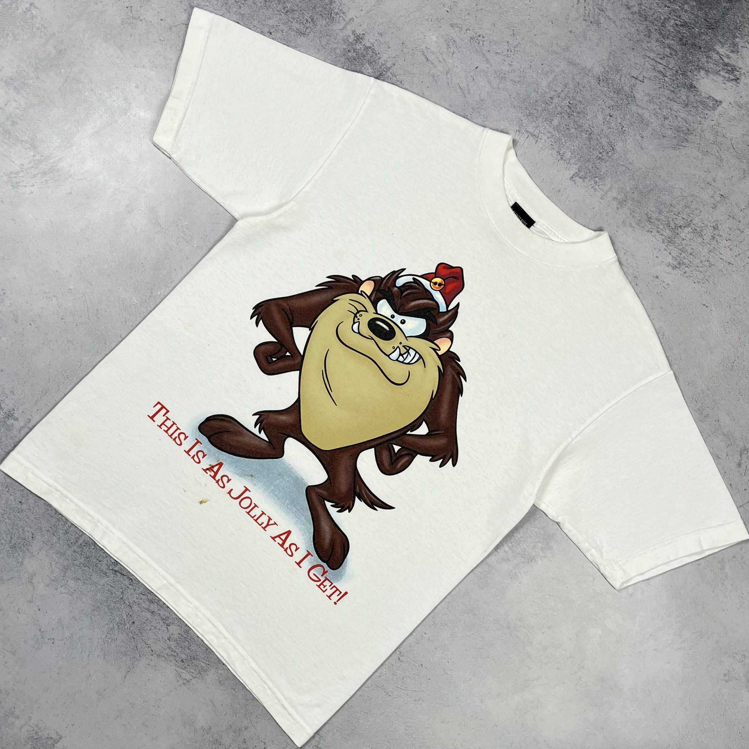 Vintage Vintage Warner Bros Taz Big Logo Cartoon T shirt 1999 Size US M / EU 48-50 / 2 - 1 Thumbnail
