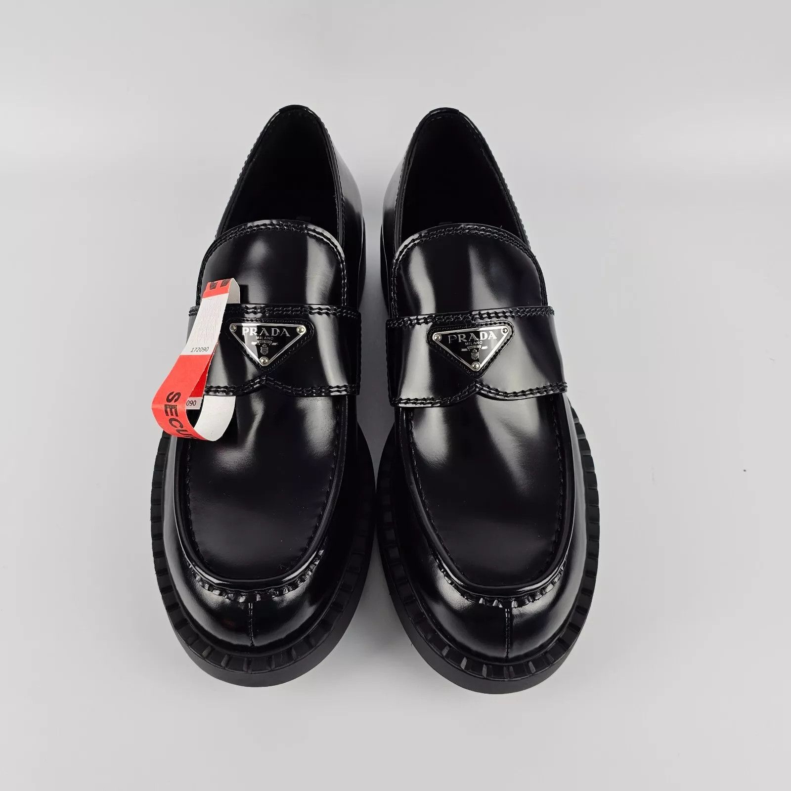 Prada PRADA Black Brushed Leather Loafers New Authentic Size US 5.5 / EU 38 - 7 Thumbnail