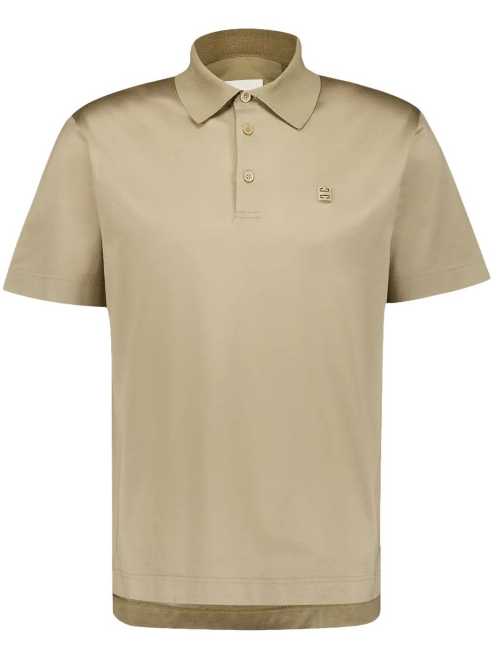 Givenchy o1srvl11e0325 Mercurised-Cotton Polo Shirt in Beige Size US M / EU 48-50 / 2 - 1 Thumbnail